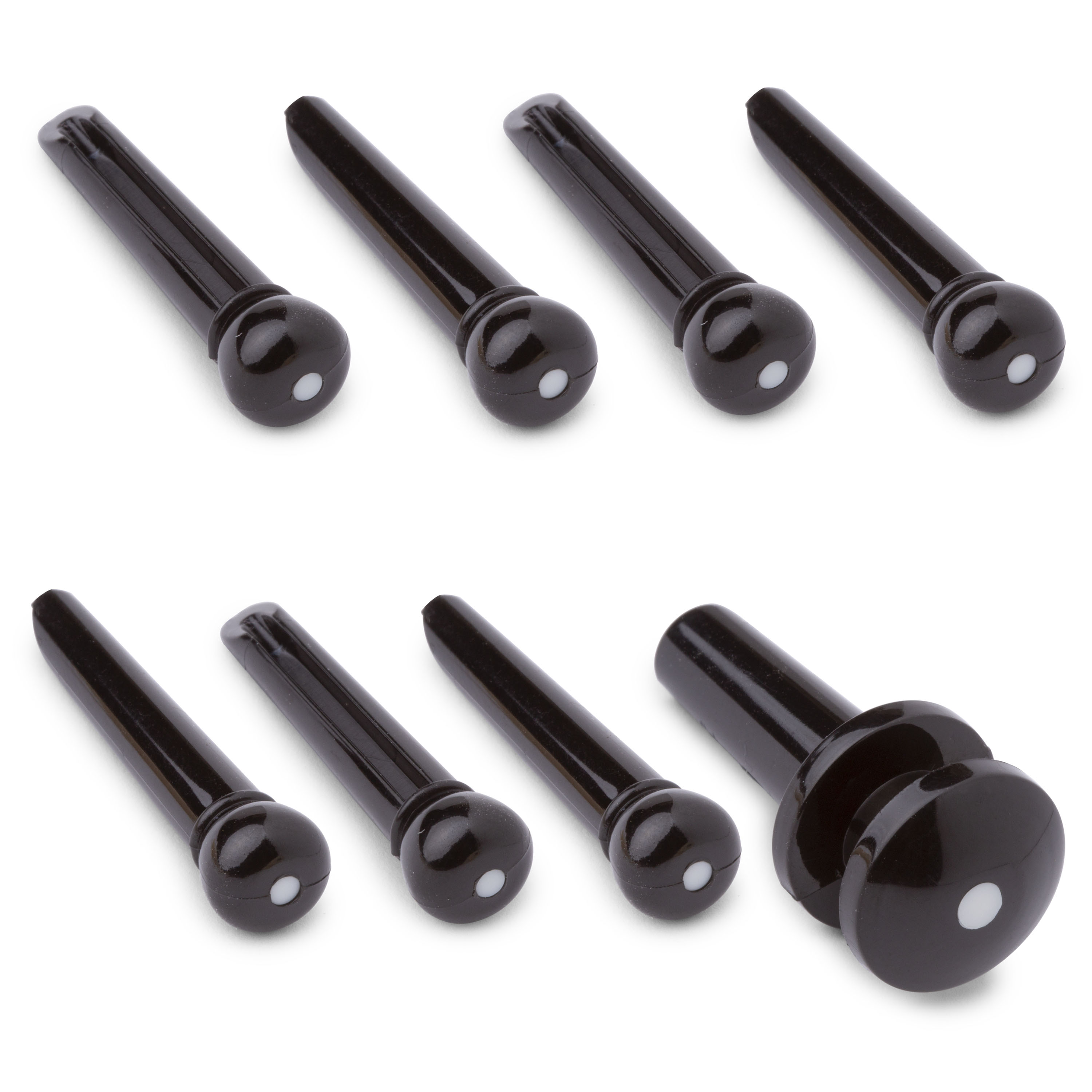 D'Addario Planet Waves Molded Bridge Pins, Ebony with Ivory Dot D'Addario Planet Waves Molded Bridge Pins, Ebony with Ivory Dot