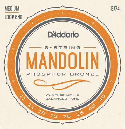 D'Addario Phosphor Bronze Mandolin Strings, Medium (EJ74) D'Addario Phosphor Bronze Mandolin Strings, Medium (EJ74)