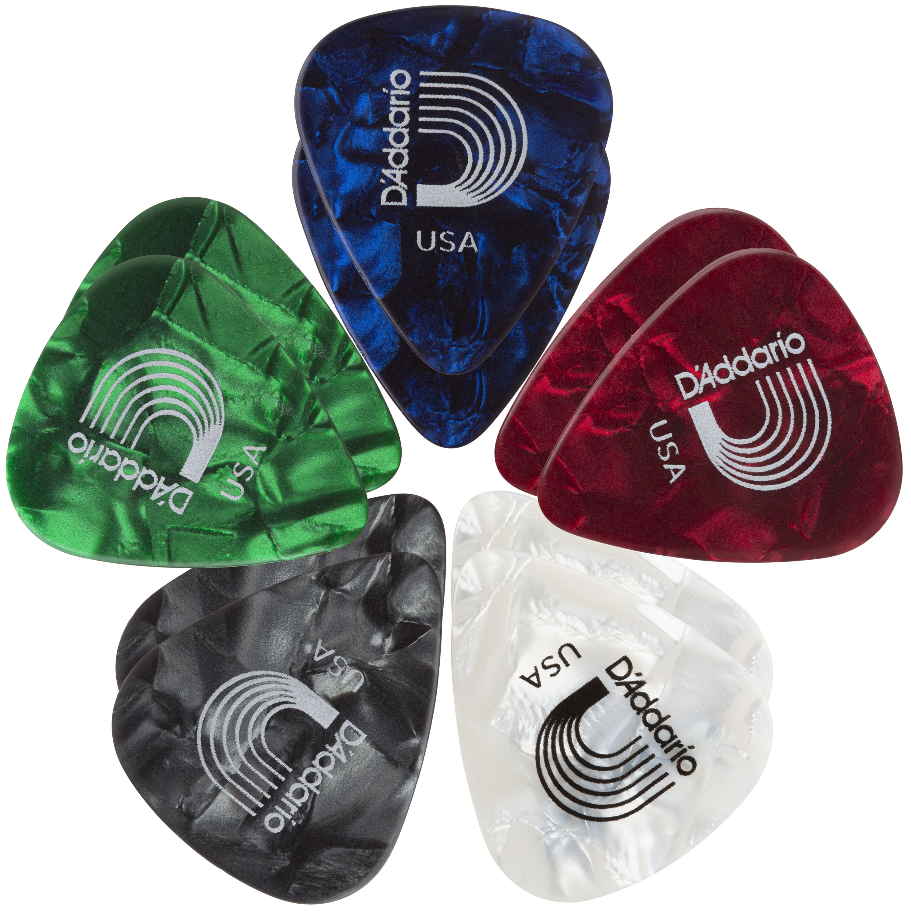 D Addario Planet Waves Classic Pearl Celluloid Assortment Pack Light 10 Pack