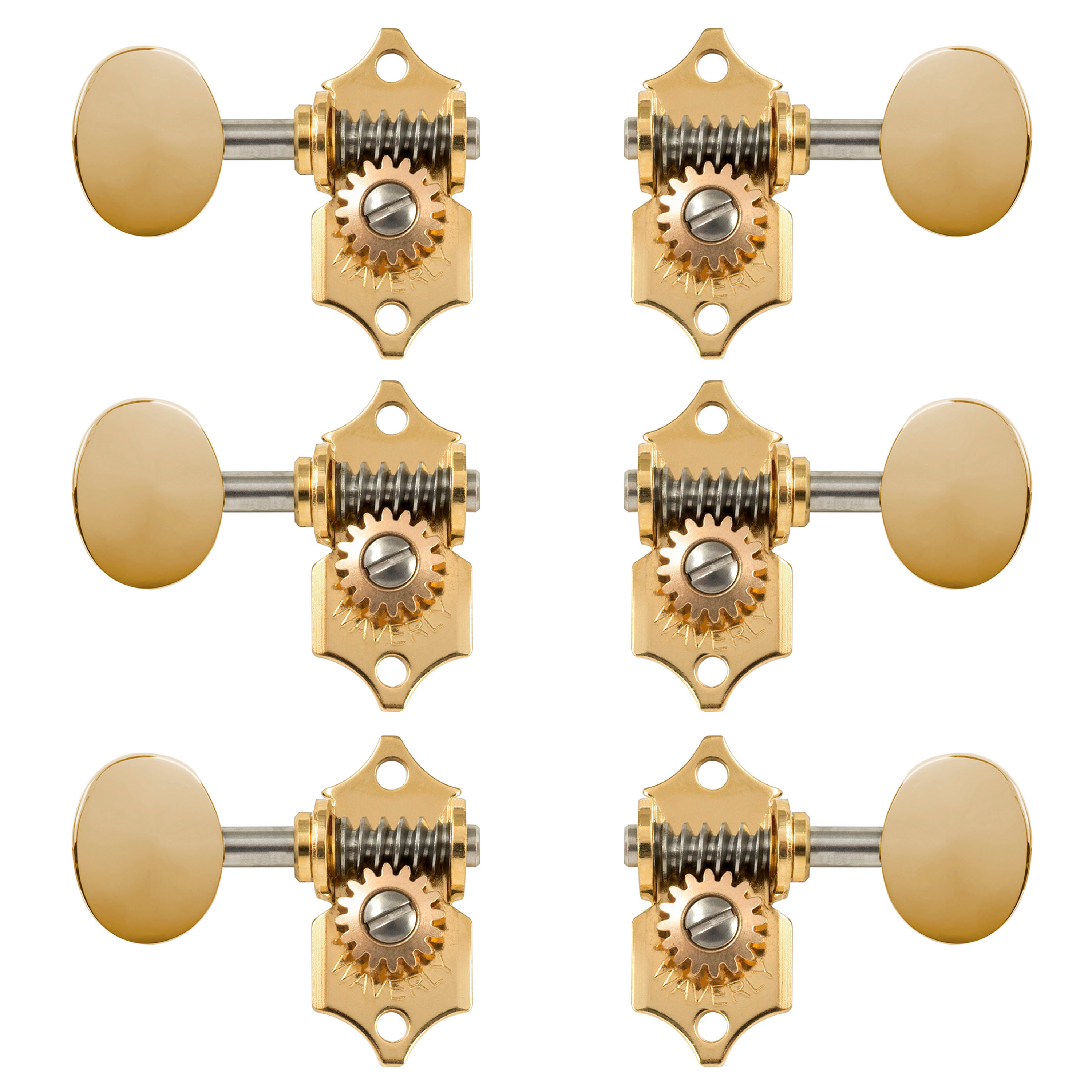 Waverly Guitar Tuners with Vintage Oval Knobs for Solid Pegheads