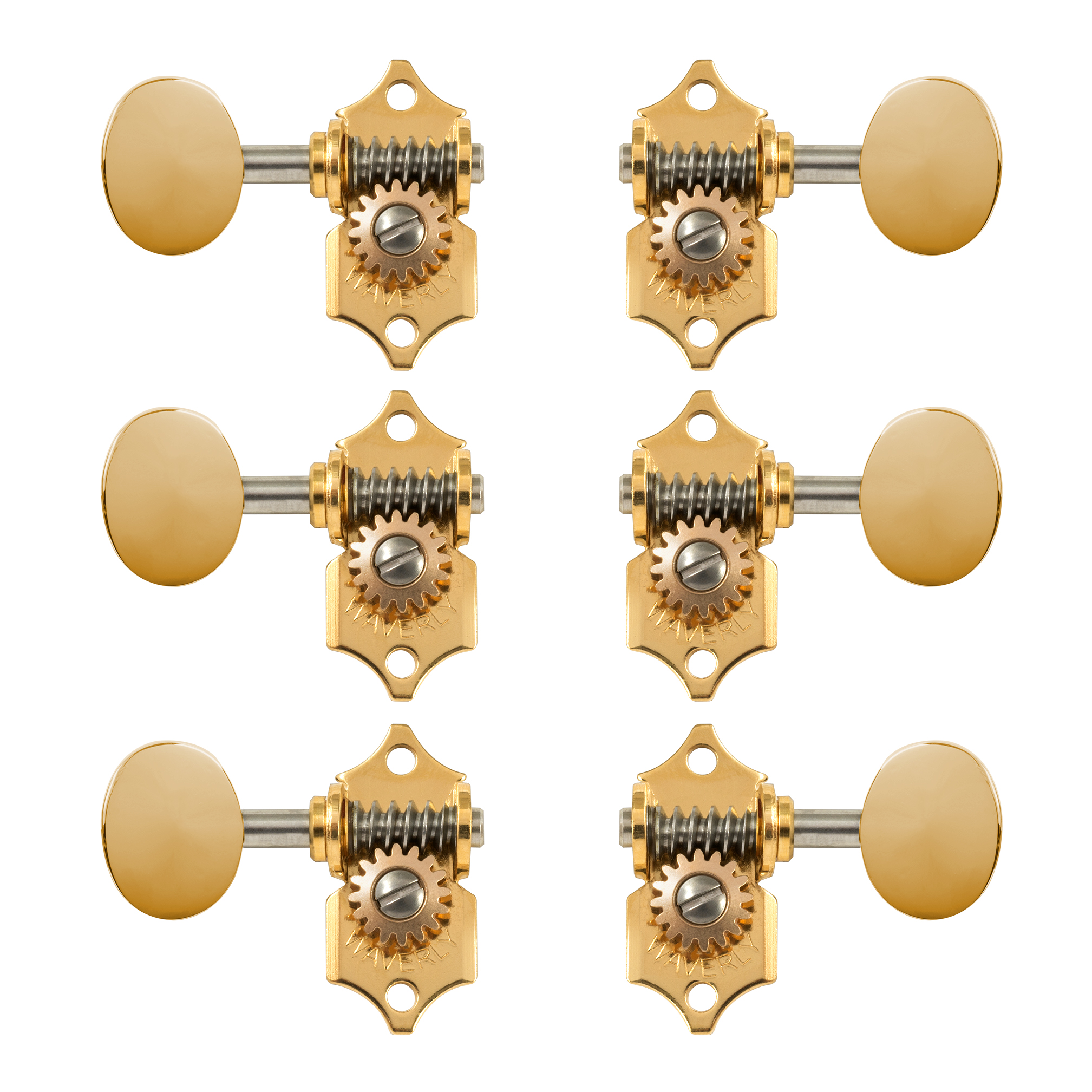 Waverly Guitar Tuners with Vintage Oval Knobs for Solid Pegheads