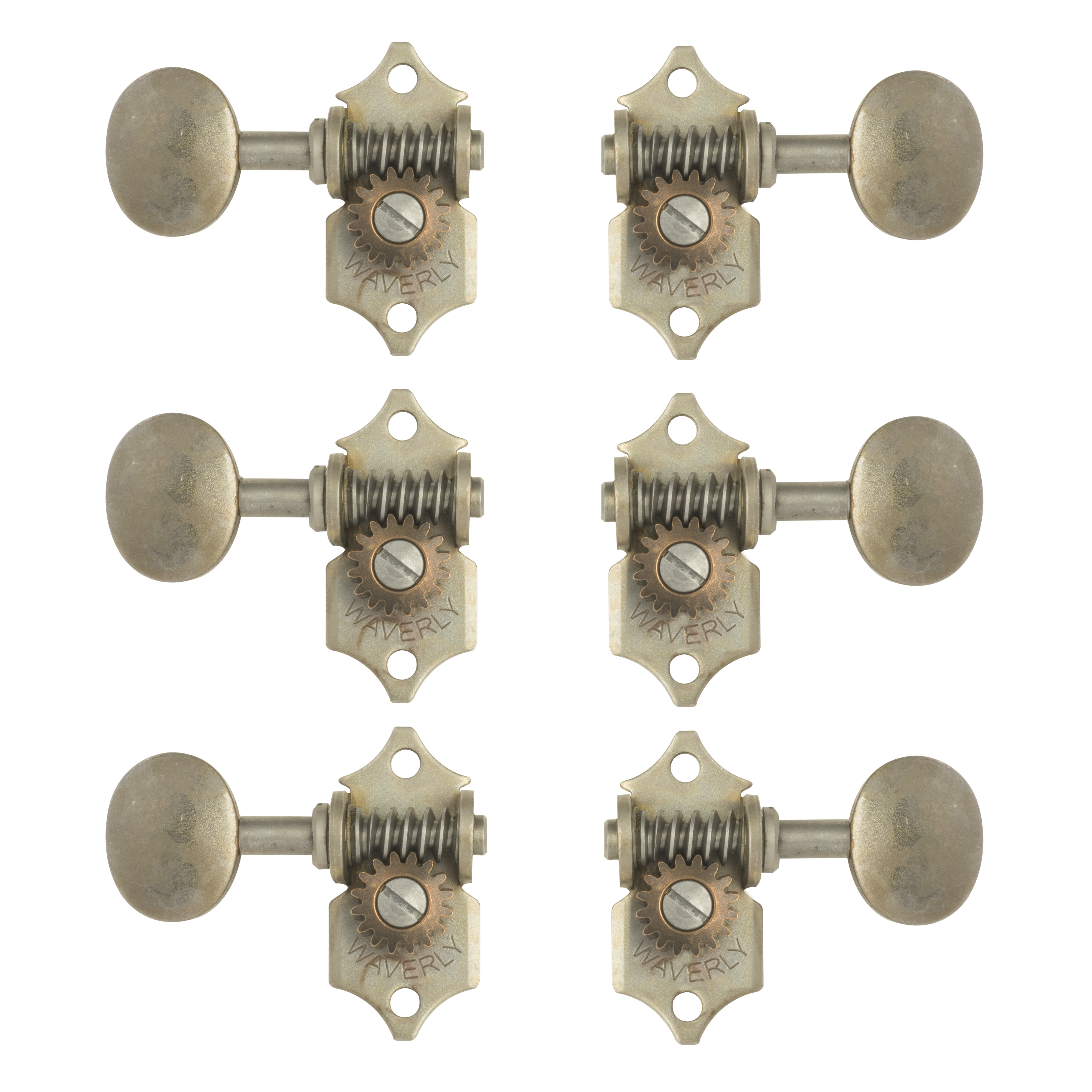 Waverly Guitar Tuners with Vintage Oval Knobs for Solid Pegheads