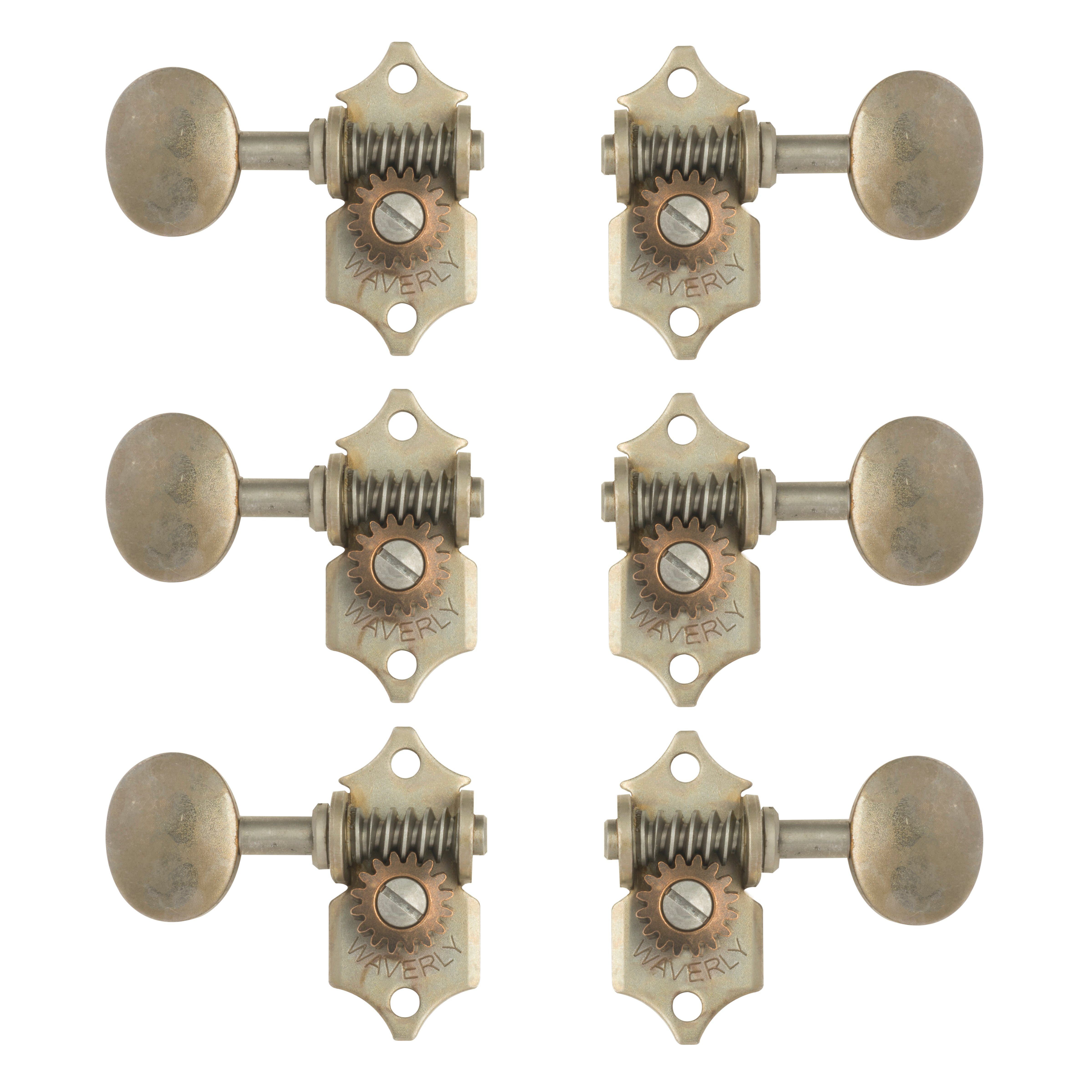 Waverly Guitar Tuners with Vintage Oval Knobs for Solid Pegheads