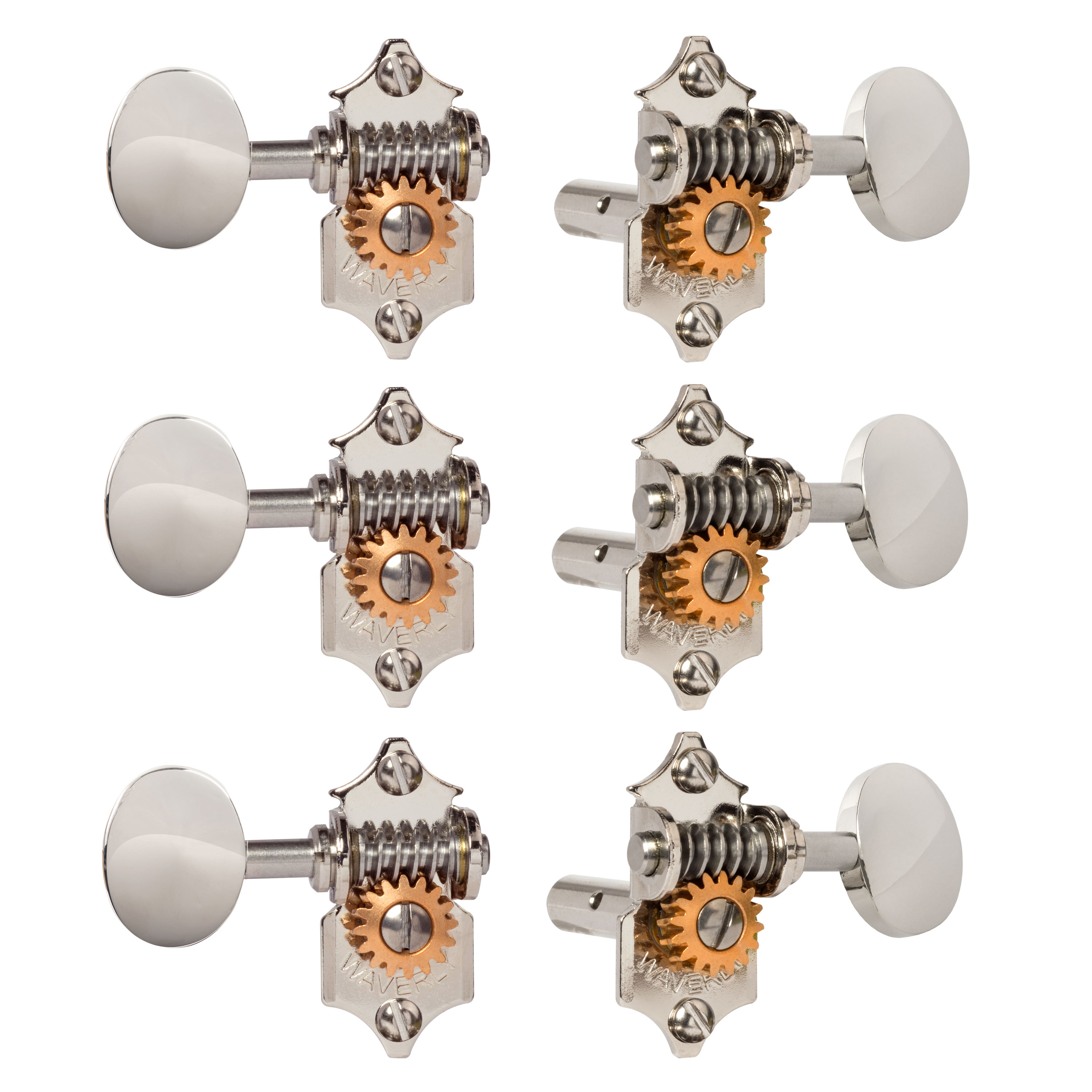 Waverly Guitar Tuners with Vintage Oval Knobs for Slotted Pegheads