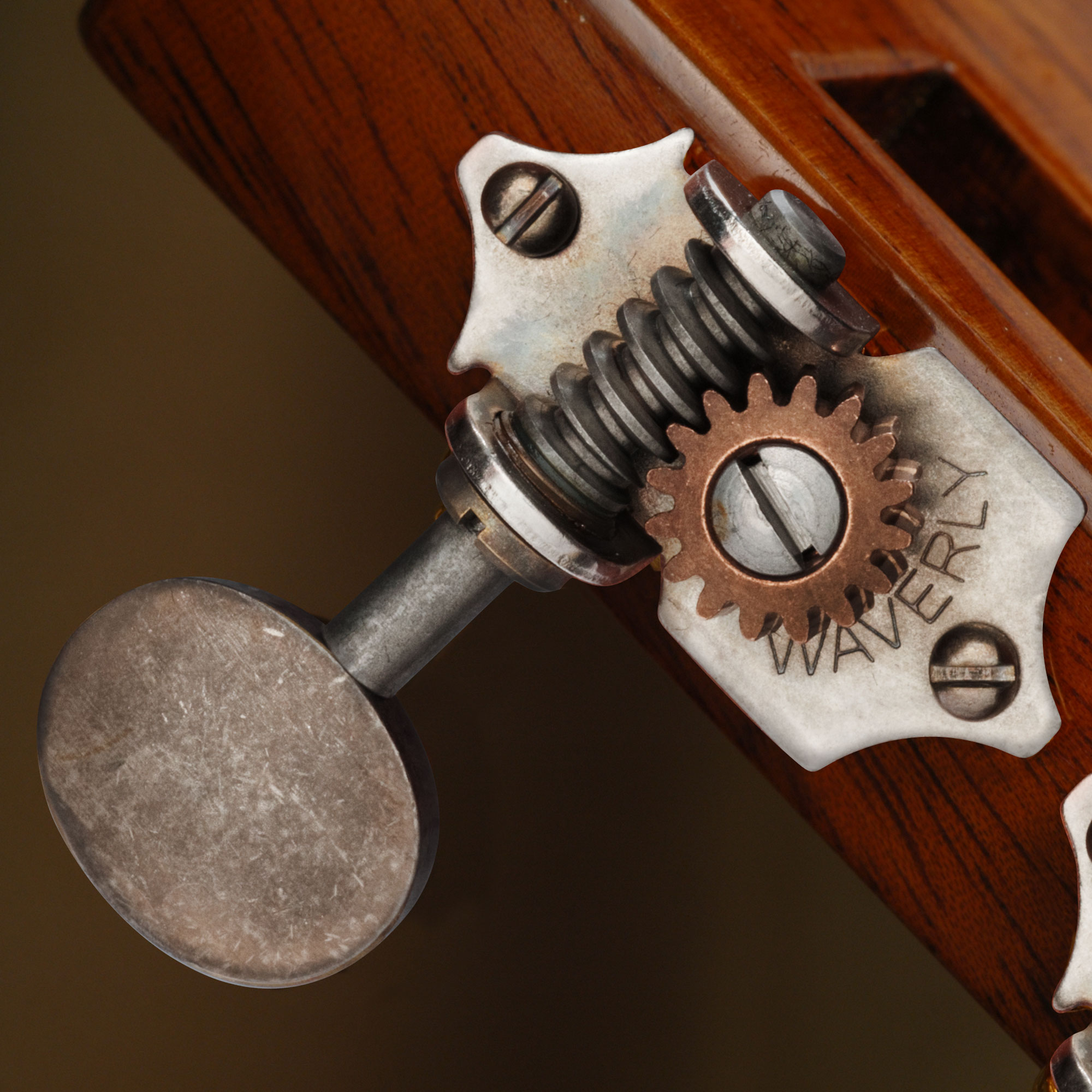 Waverly Guitar Tuners with Vintage Oval Knobs for Slotted Pegheads