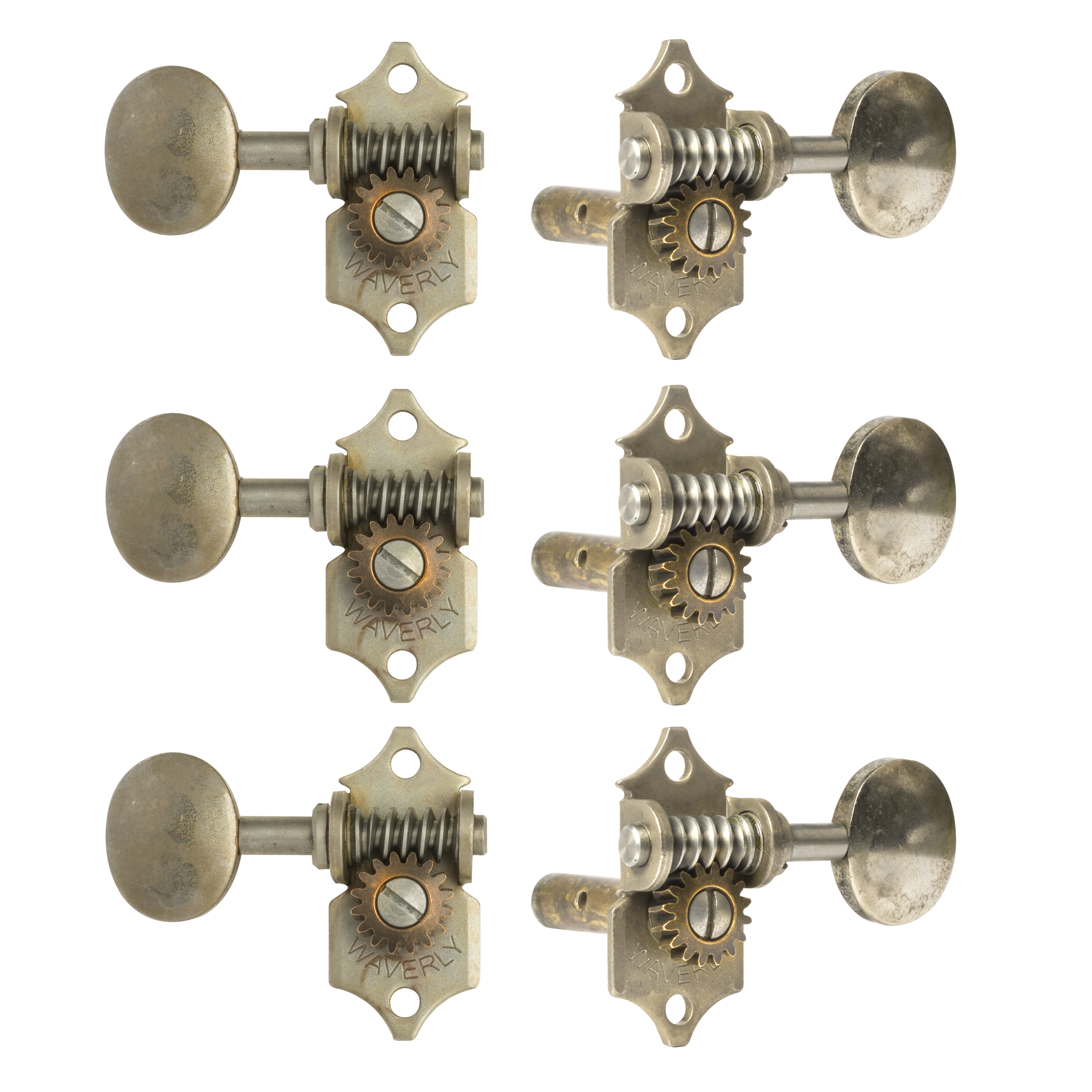 Waverly Guitar Tuners with Vintage Oval Knobs for Slotted Pegheads