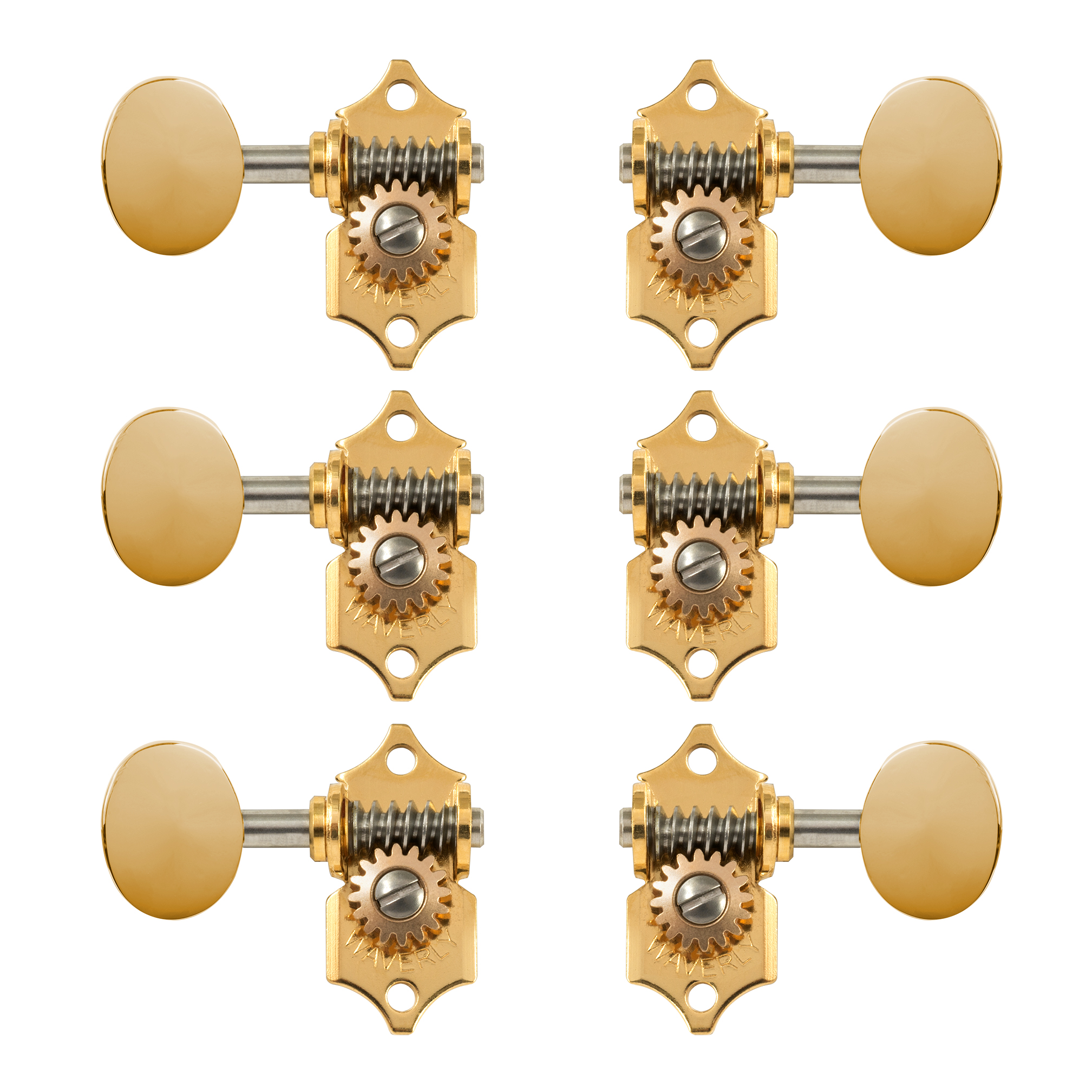 Waverly Guitar Tuners with Vintage Oval Knobs for Slotted