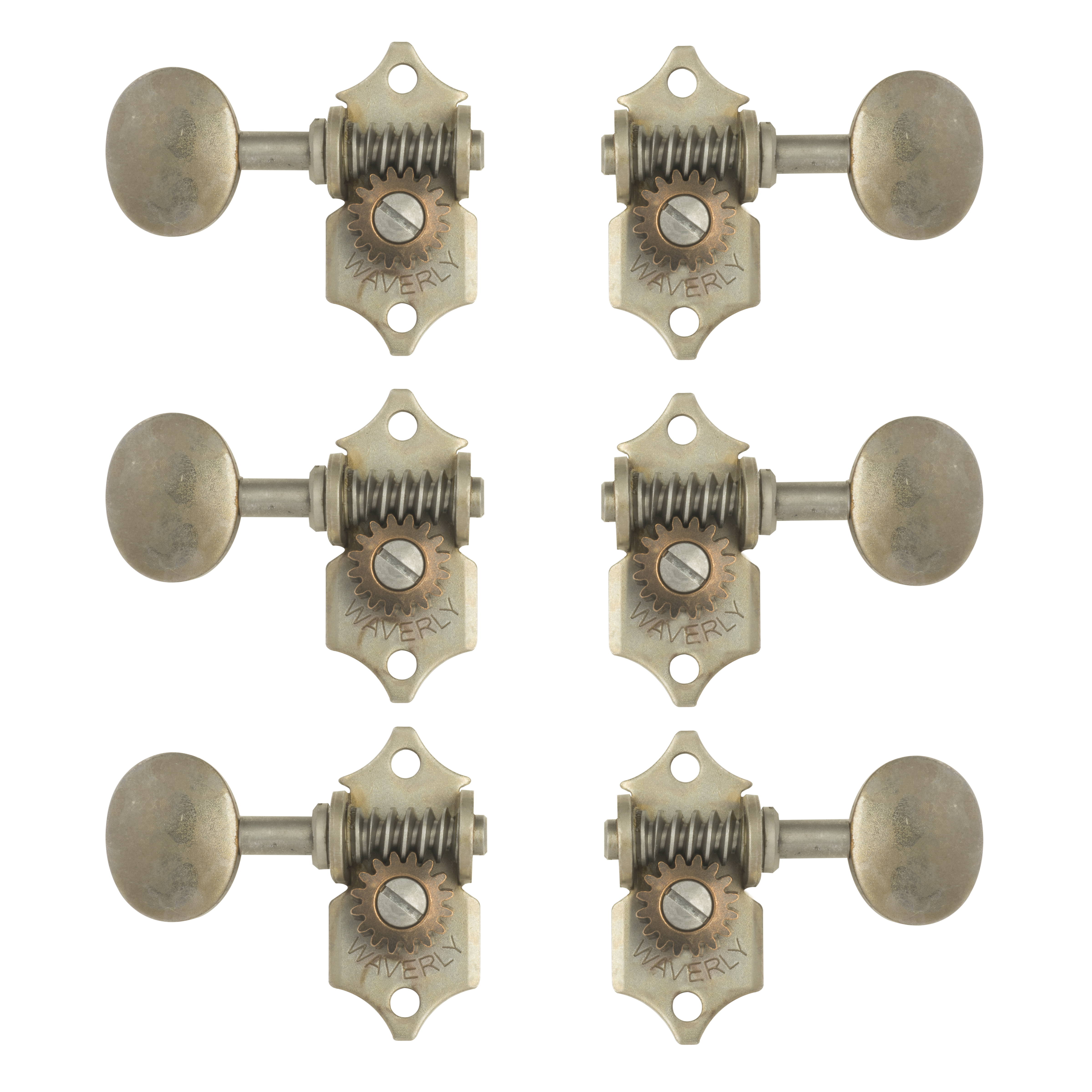 Waverly Guitar Tuners with Vintage Oval Knobs for Slotted Pegheads