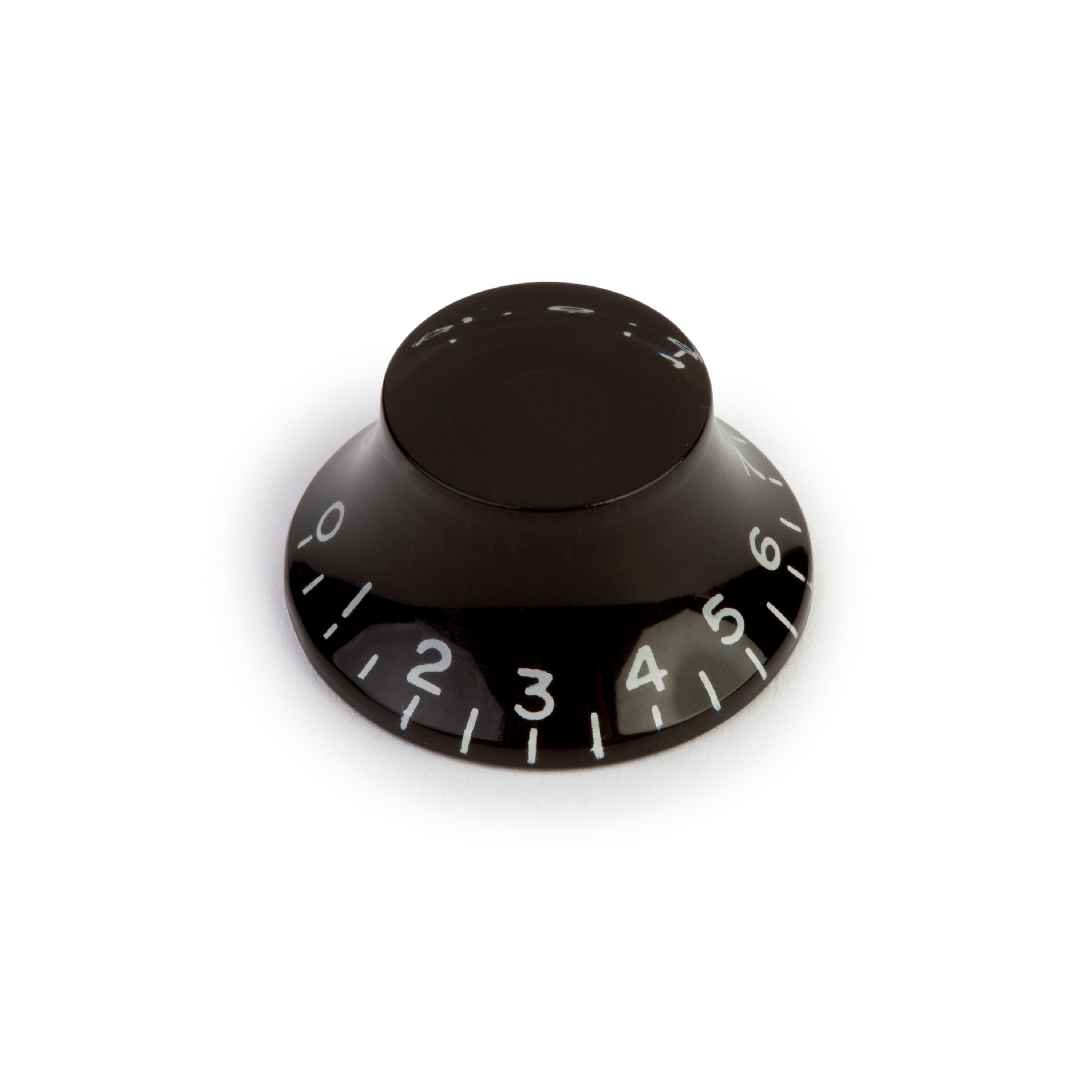 Top Hat Bell Knob, Black, for coarse-knurled pot shaft (Alpha) Top Hat Bell Knob, Black, for coarse-knurled pot shaft (Alpha)