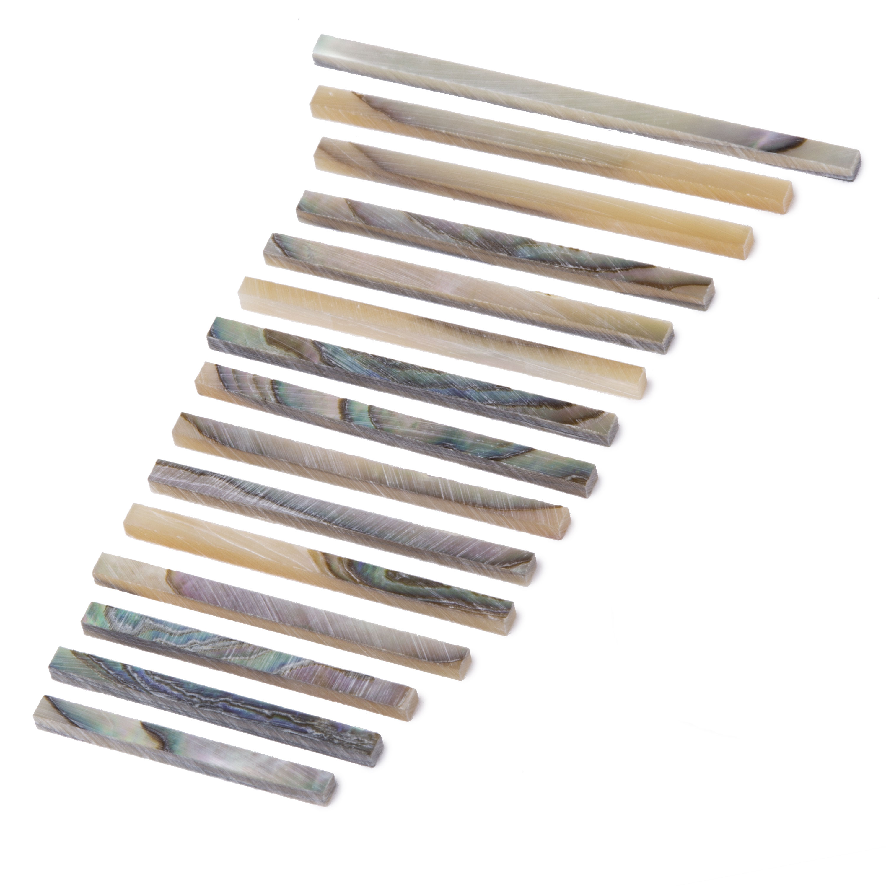 Green Abalone Purfling, Straight, 15" total length (381mm) Green Abalone Purfling, Straight, 15" total length (381mm)