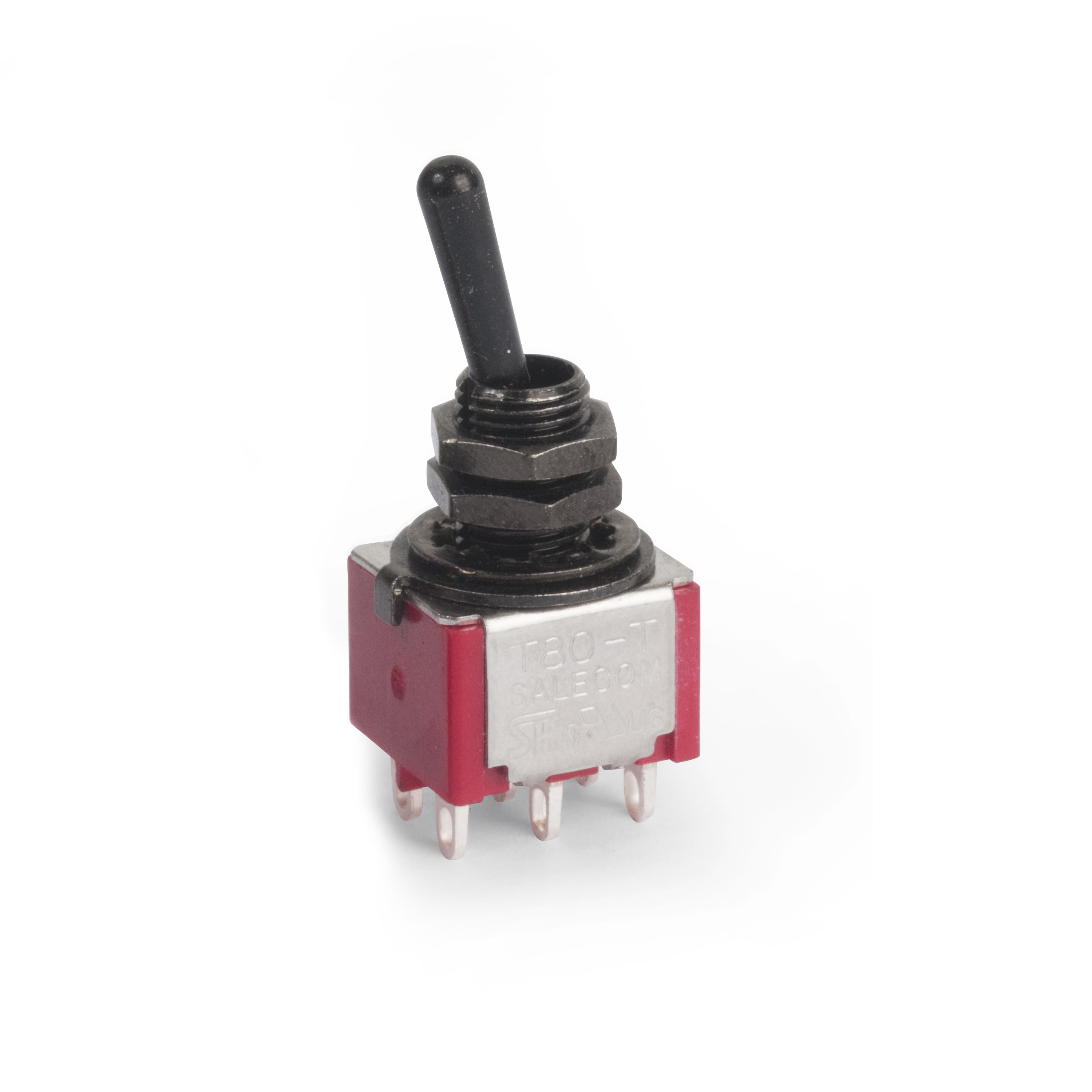 Mini Toggle Switch DPDT ON-ON Two Posizione Rosso 2A 250V 5A 120V V5A6 N1R7 