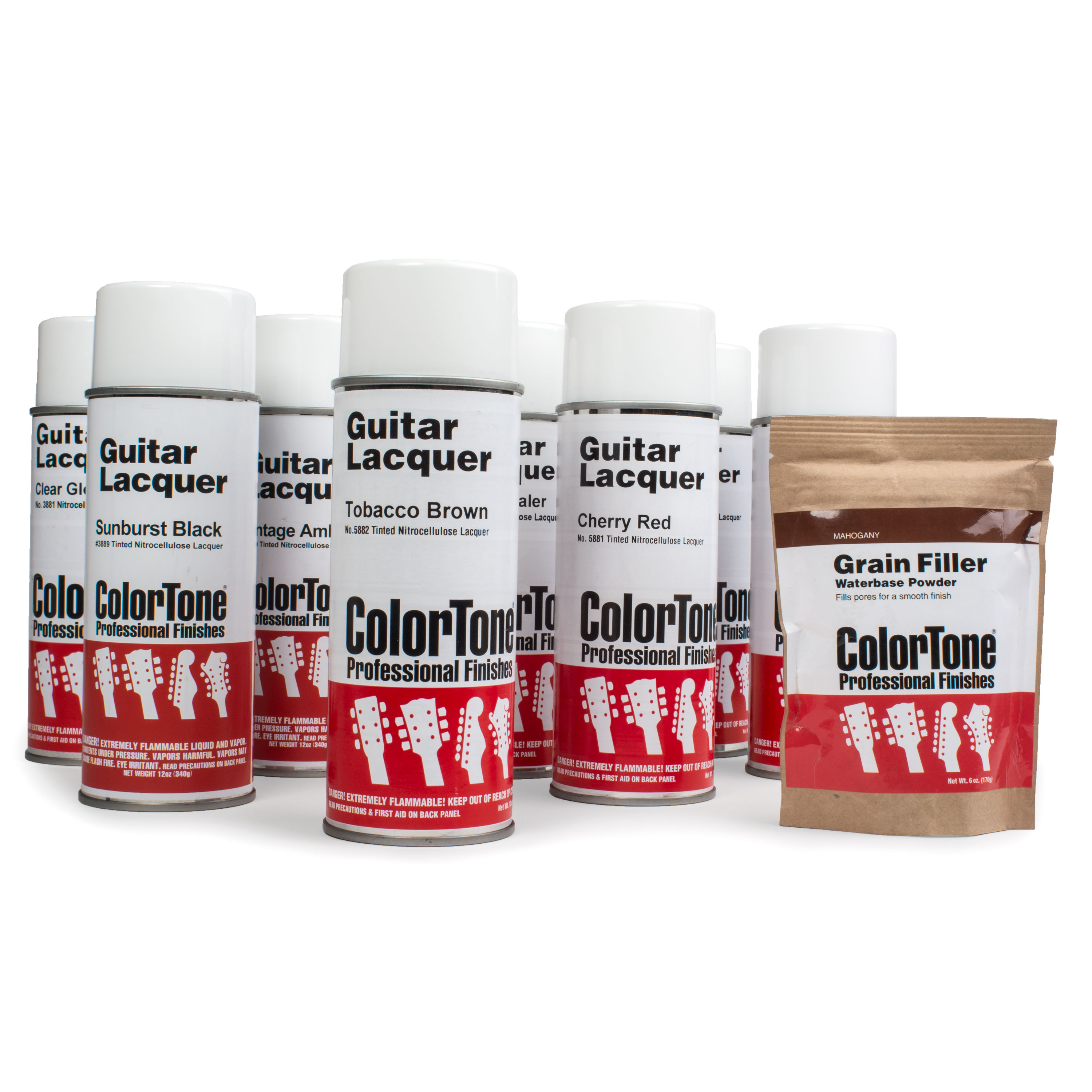 ColorTone Aerosol Finishing Set for 3-Tone Tobacco Sunburst, For Mahogany ColorTone Aerosol Finishing Set for 3-Tone Tobacco Sunburst, For Mahogany