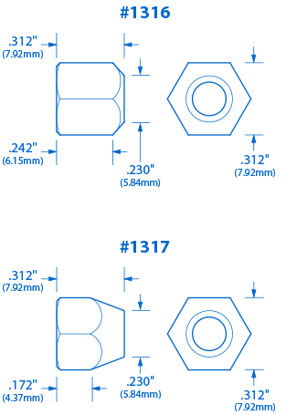 Truss Rod Nuts for Gibson® 6 Pack StewMac