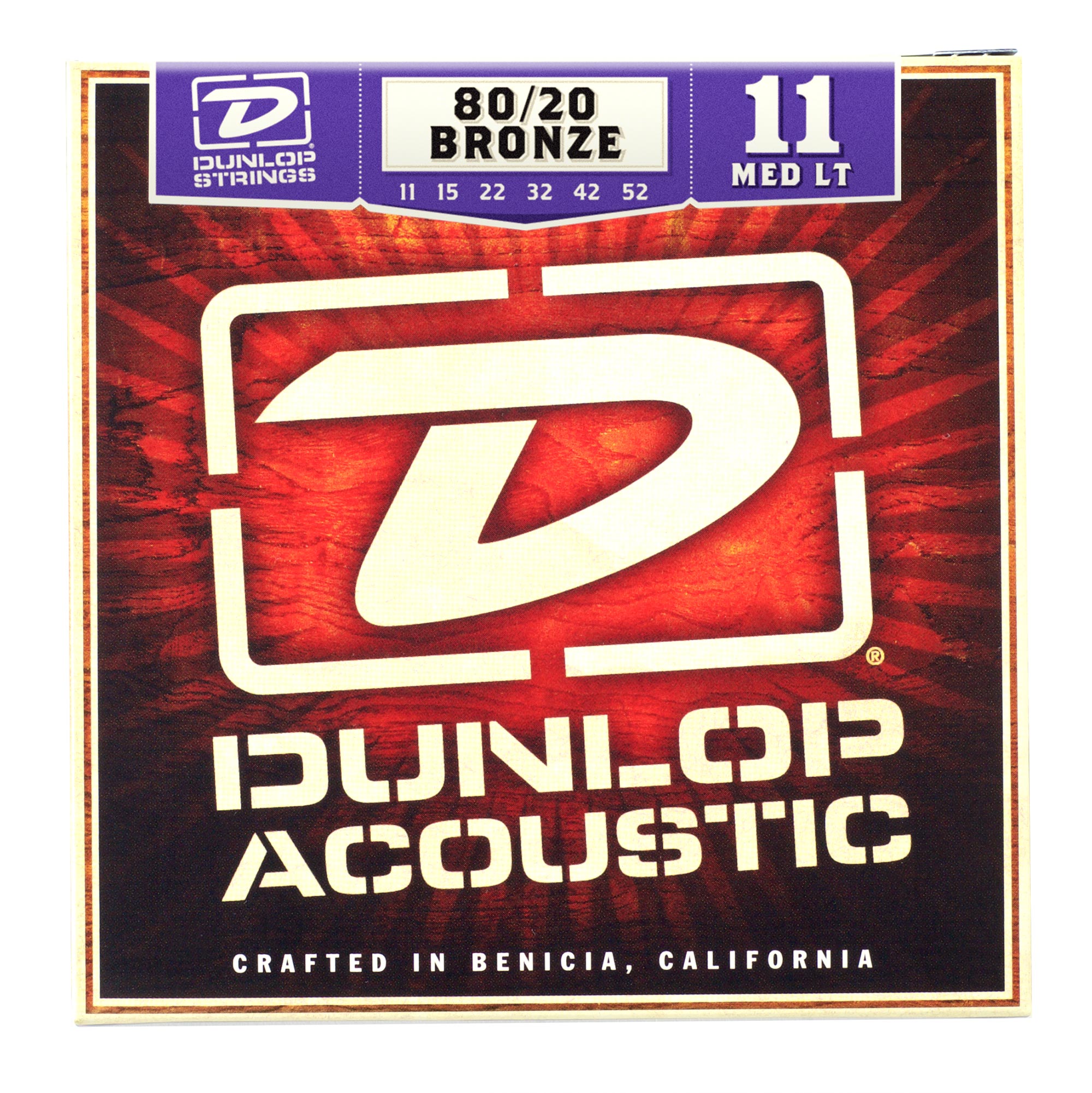 Dunlop 80 20 Bronze Acoustic Guitar Strings Medium Light