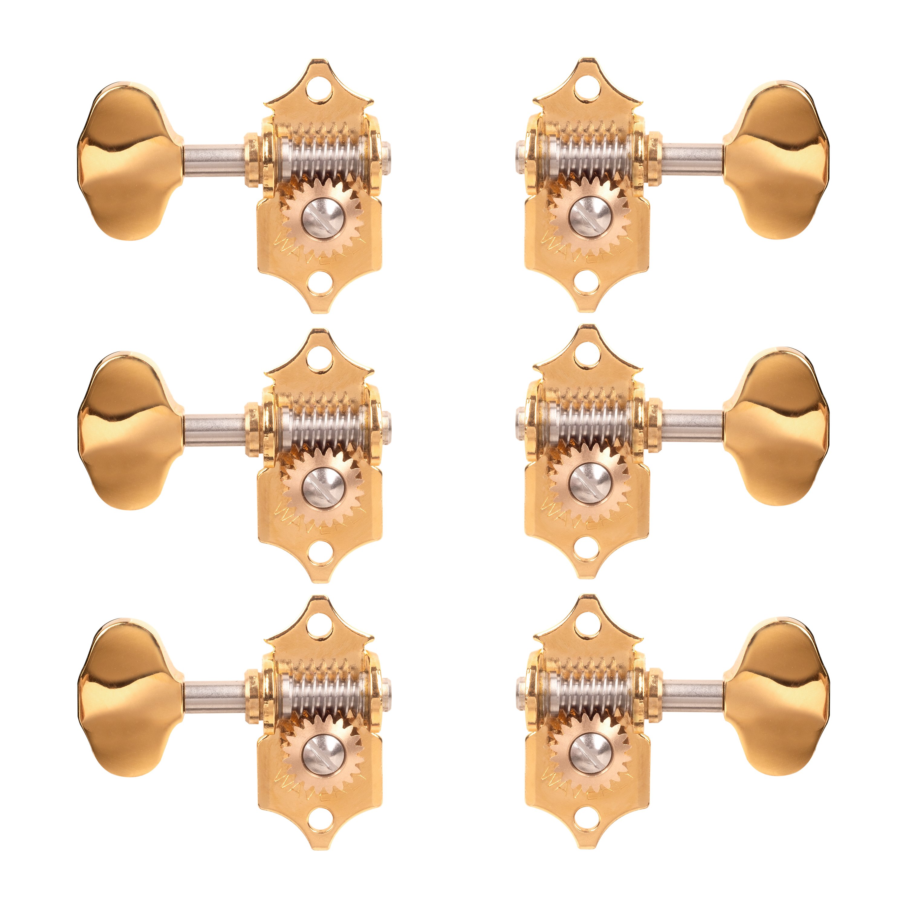 Waverly High Ratio Guitar Tuners with Butterbean Knobs for Solid Pegheads,  Nickel, 3L/3R