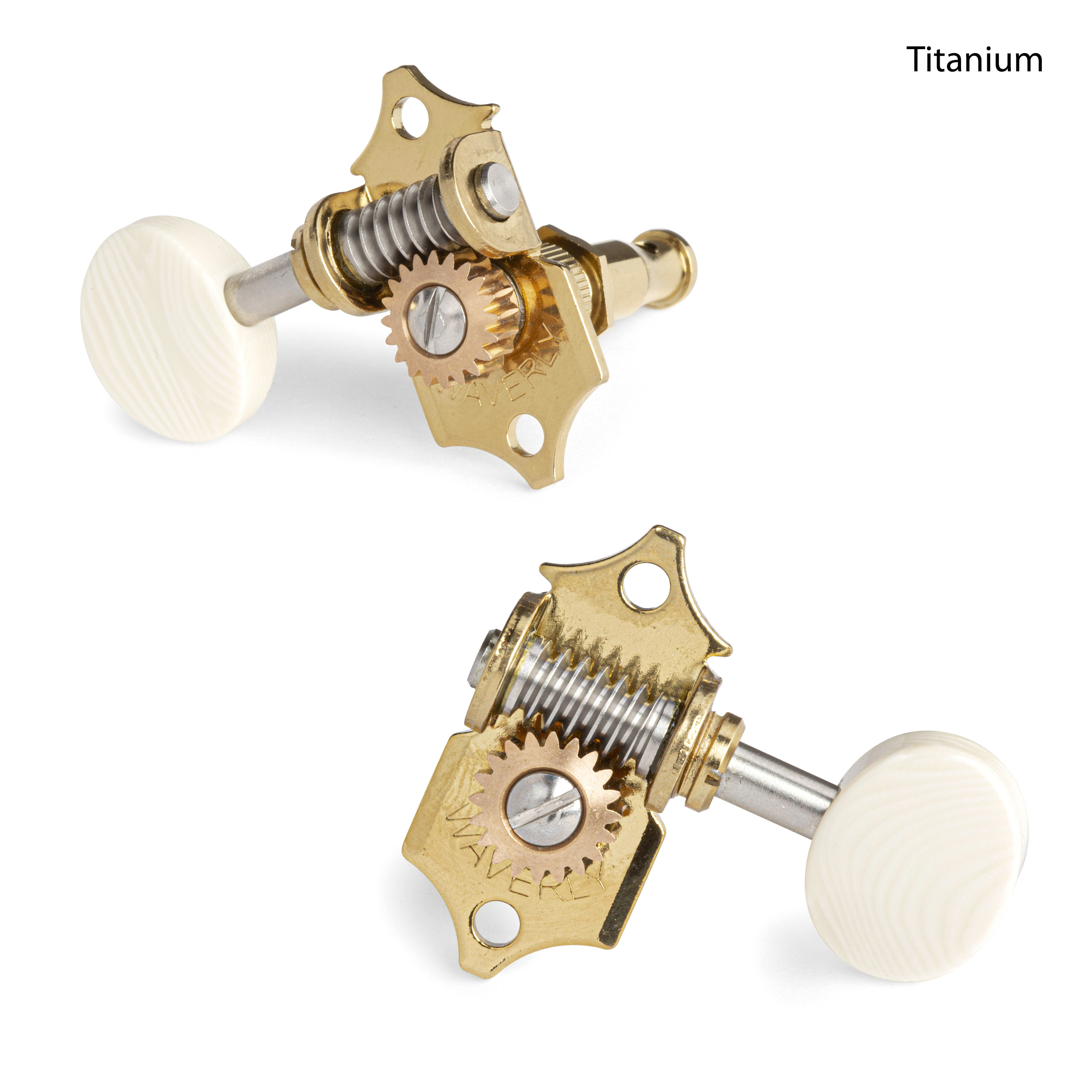 Waverly High Ratio Guitar Tuners with Ivoroid Knobs for Solid Pegheads StewMac