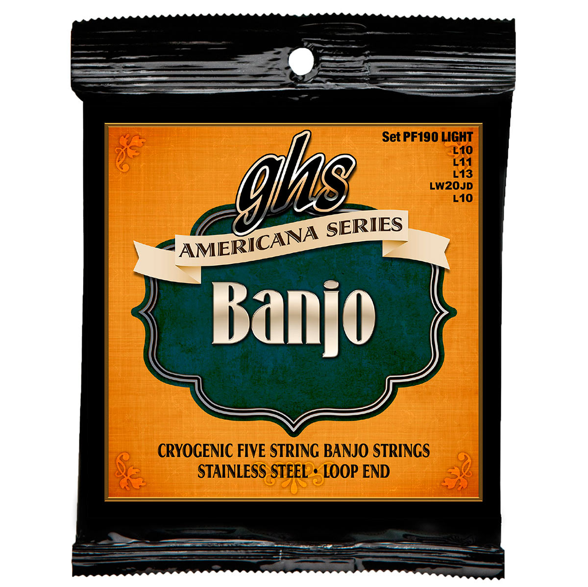 GHS Americana Series Banjo Strings, Light, 10 - 20 GHS Americana Series Banjo Strings, Light, 10 - 20