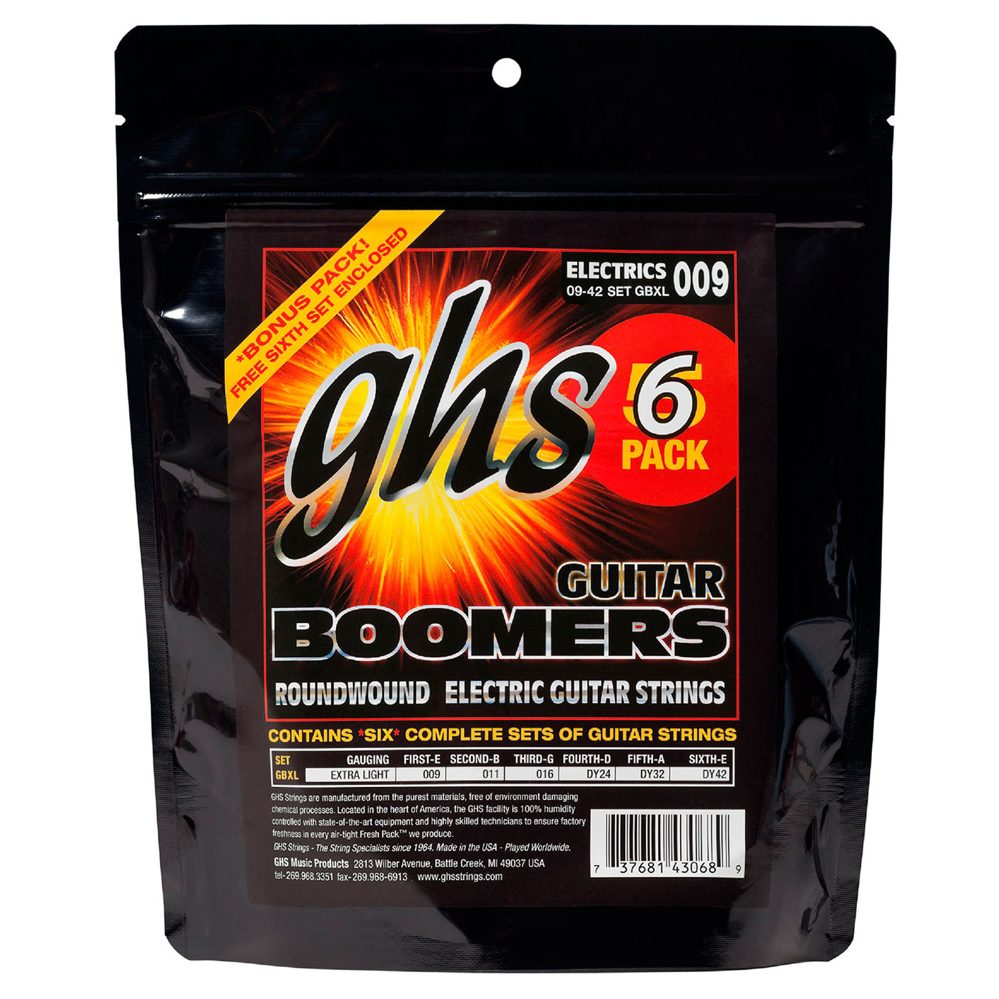 GHS Electric Guitar Boomers 6 Pack StewMac