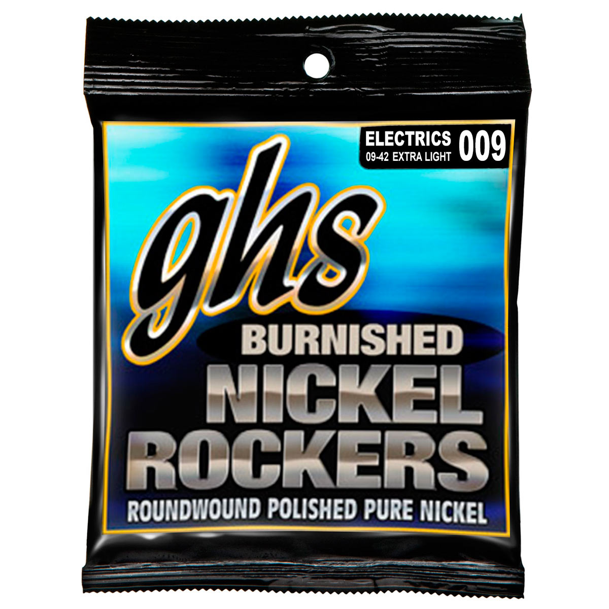 GHS Burnished Nickel Rockers Electric Guitar Strings, Extra Light, 9 - 42