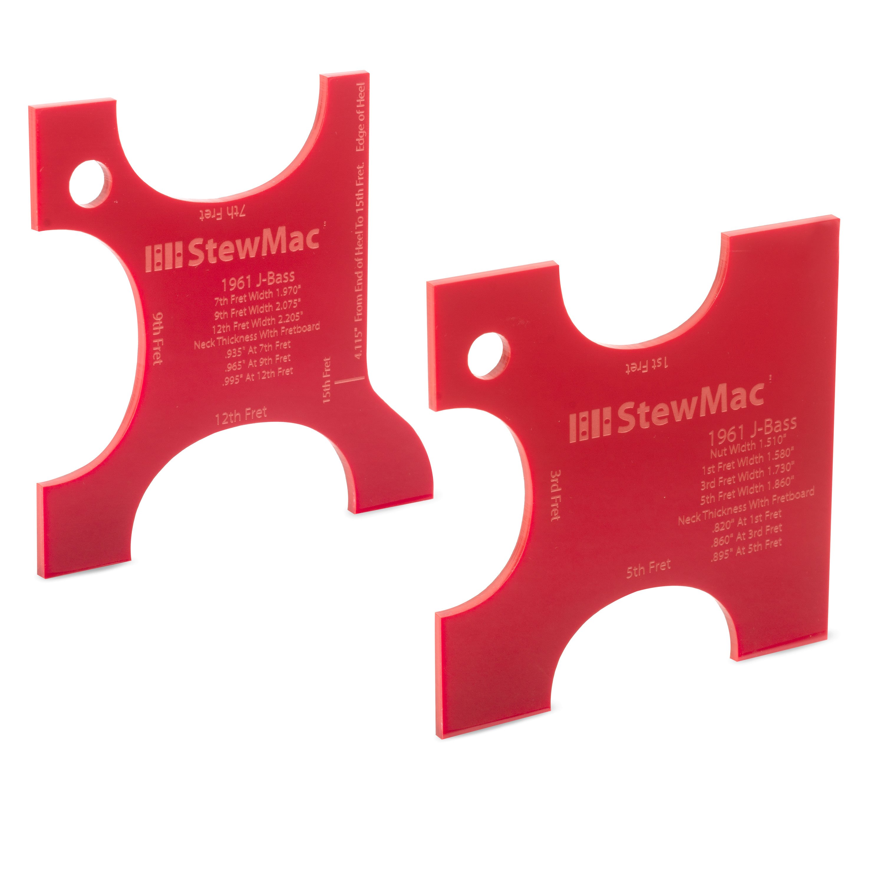 Neck Shaping Templates for Bass, 1961 Jazz Bass