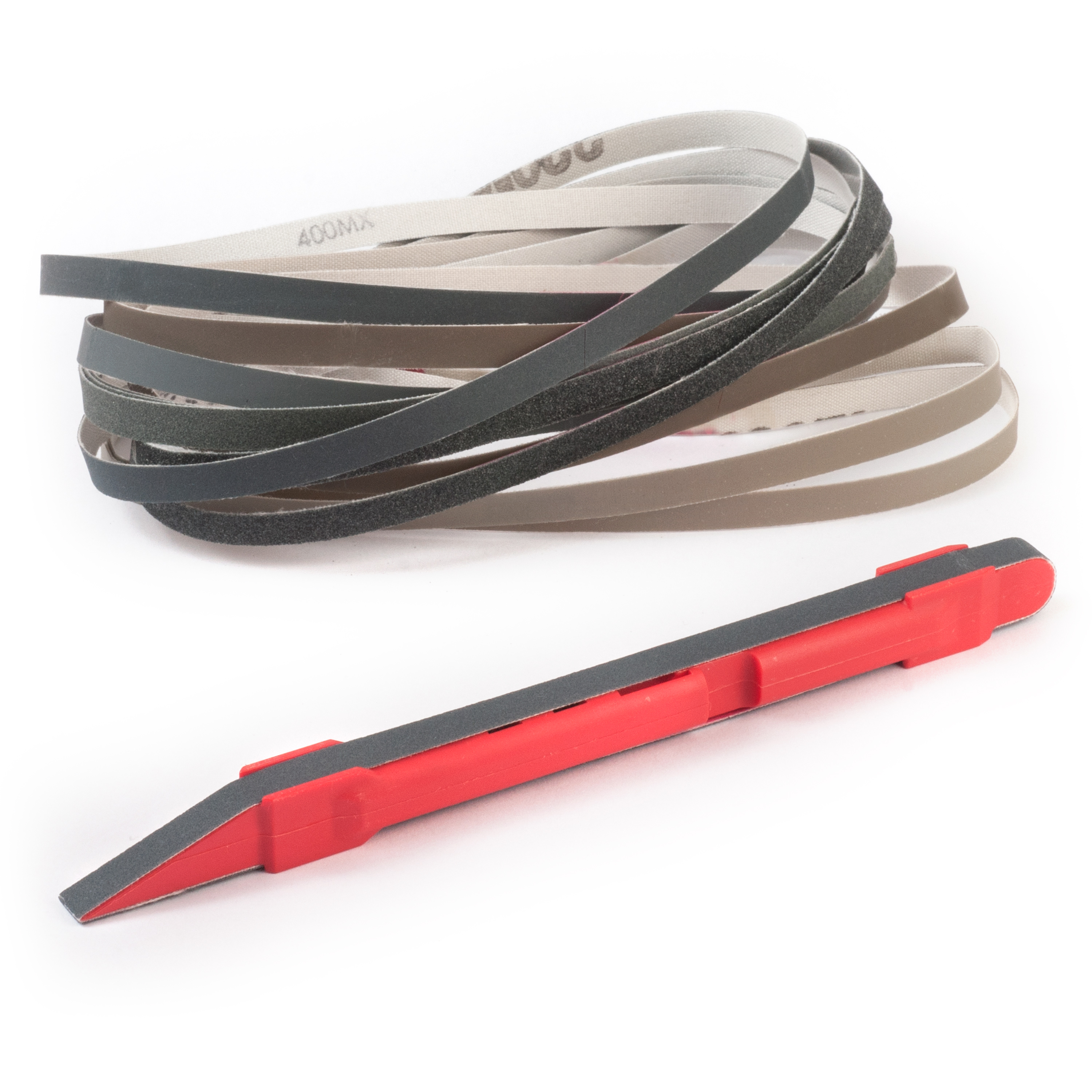 Fret Dressing Stick with Micro-Mesh Belts, Fret Dressing Stick with 14 belts (2 of each grit) Fret Dressing Stick with Micro-Mesh Belts, Fret Dressing Stick with 14 belts (2 of each grit)