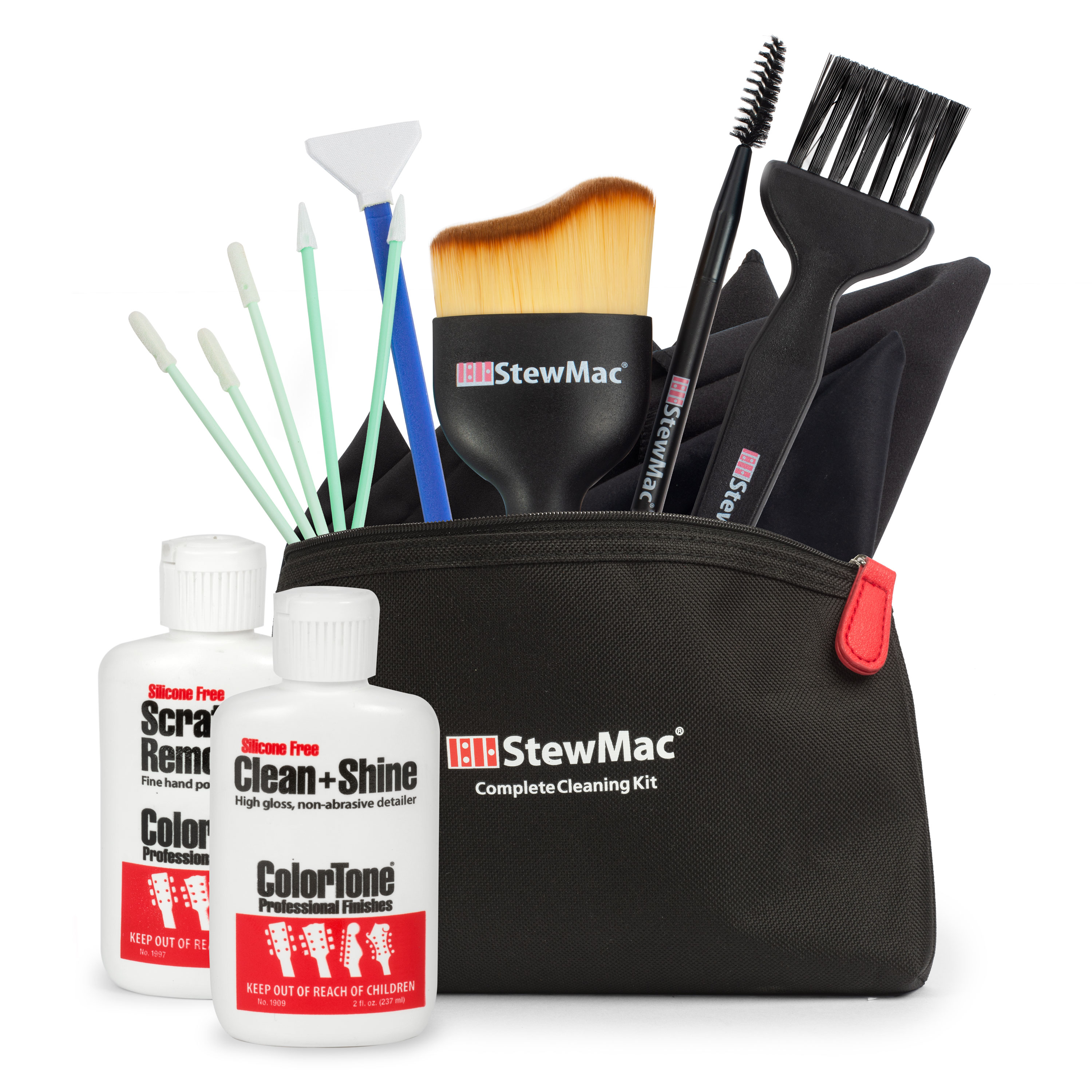 StewMac Guitar Cleaning Tool Set, All Tools + Polish