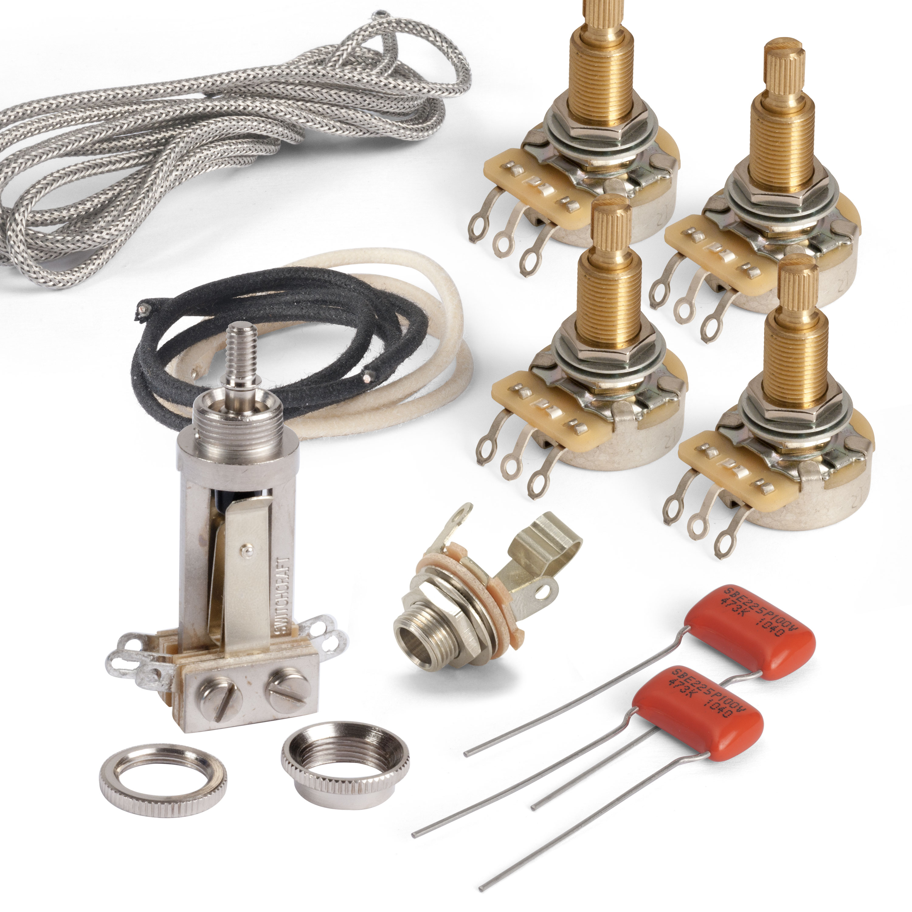 Premium Wiring Kit for Gibson Les Paul Guitar Standard shaft CTS pots and chrome Switchcraft switch