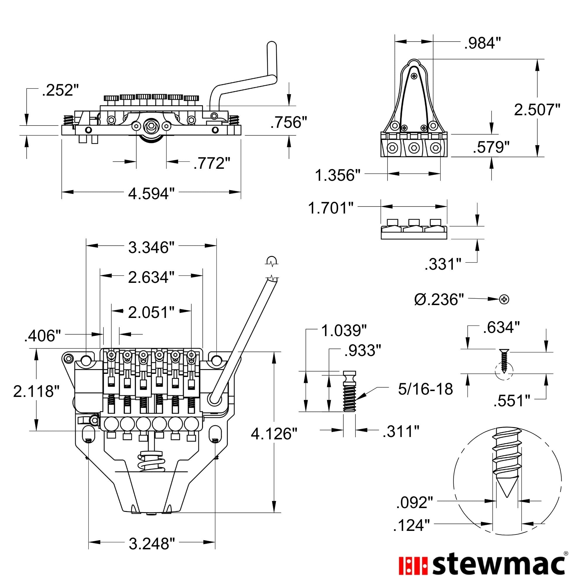 Floyd Rose FRX Surface-mount Tremolo System
