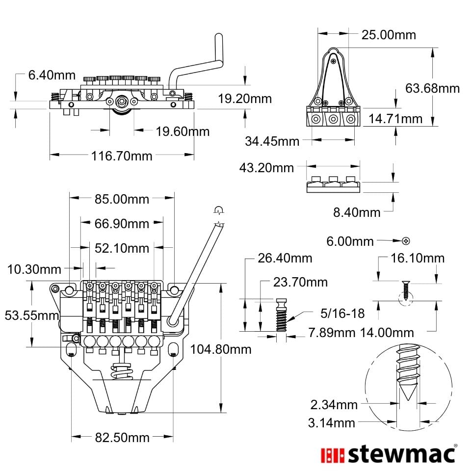Floyd Rose FRX Surface-mount Tremolo System