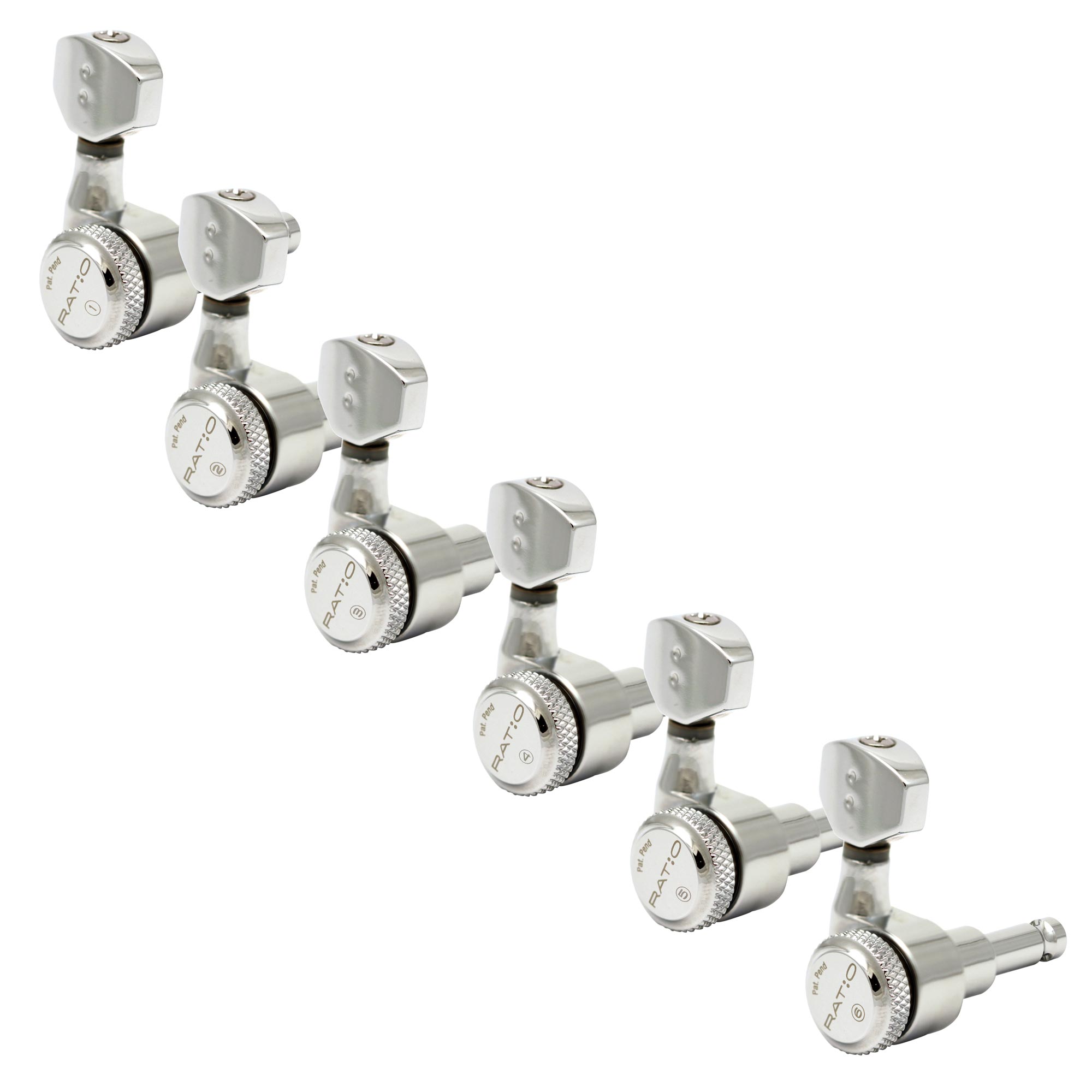 Staggered machine heads top