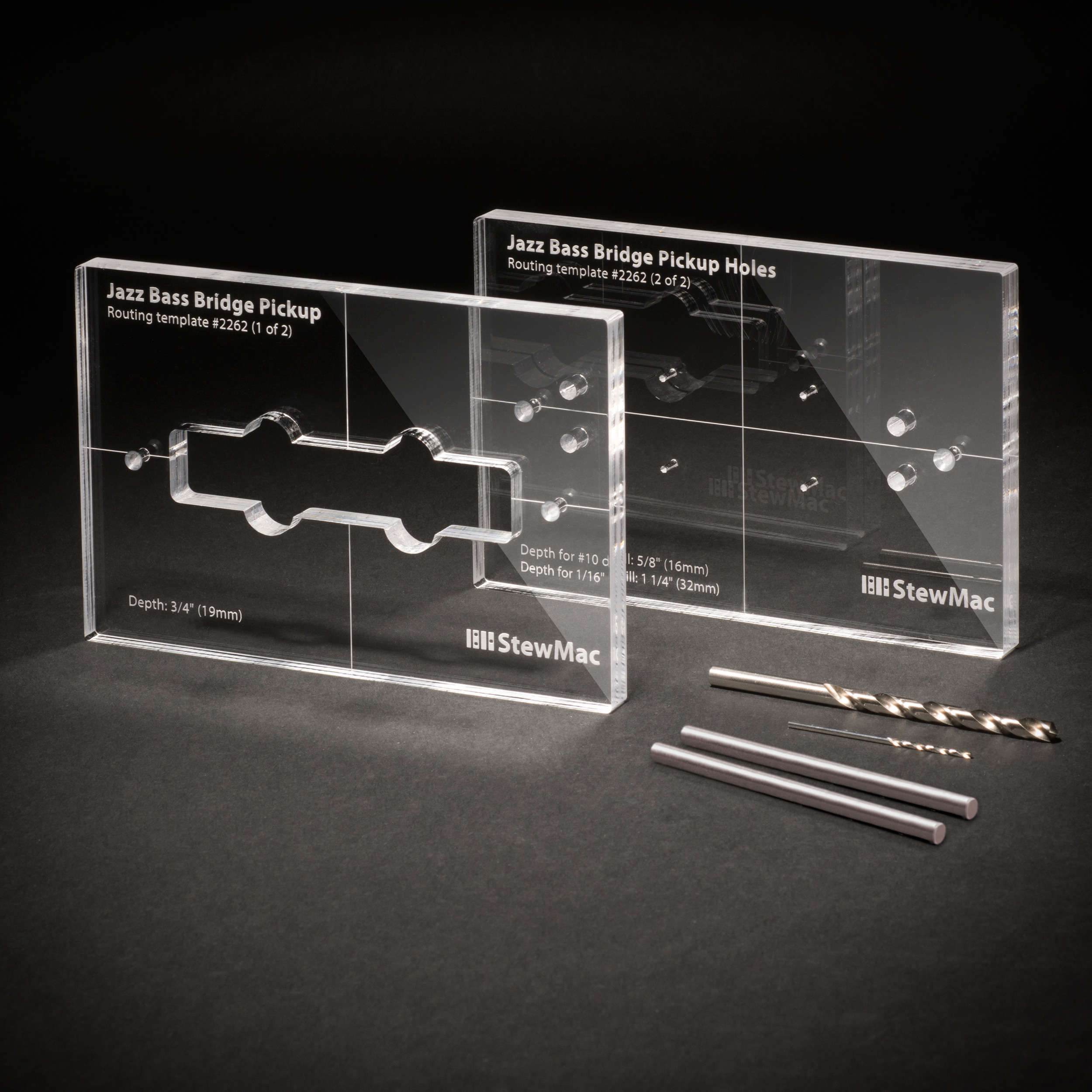 Pickup Routing Templates for Jazz Bass, Set for Bridge Pickup Pickup Routing Templates for Jazz Bass, Set for Bridge Pickup