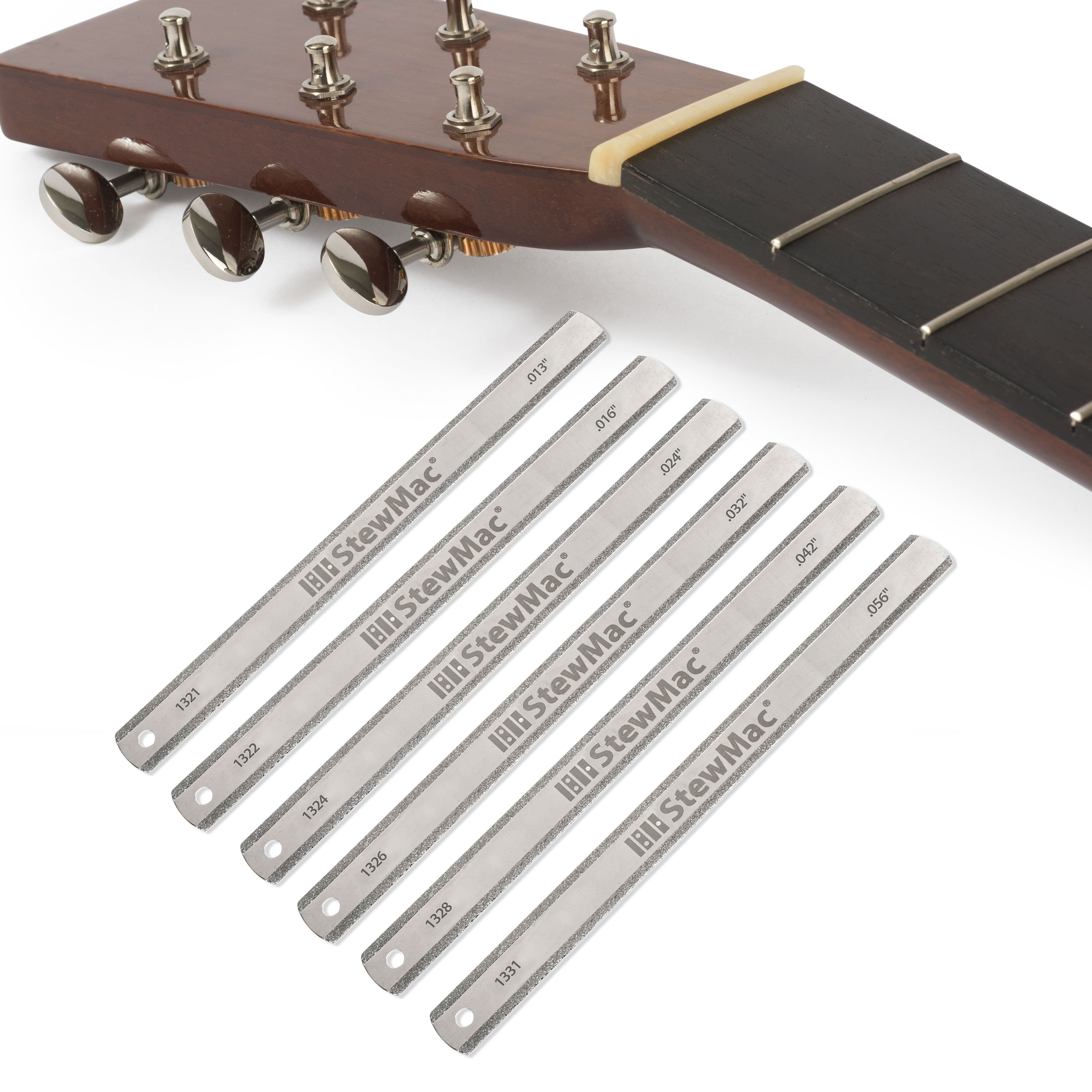 Gauged DiamondCut™ Nut Slotting File Set for Acoustic Guitar, For Light/Medium Strings - Set of 6 Gauged DiamondCut™ Nut Slotting File Set for Acoustic Guitar, For Light/Medium Strings - Set of 6