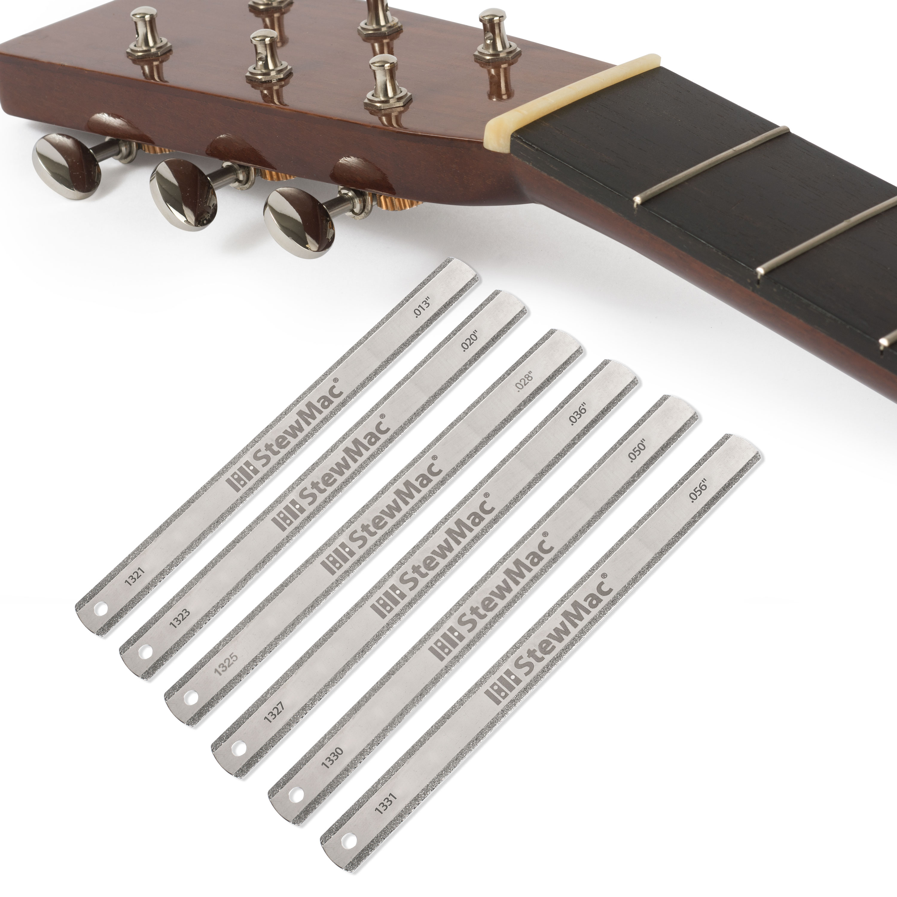 Gauged DiamondCut™ Nut Slotting File Set for Acoustic Guitar, For Medium/Heavy Strings - Set of 6 Gauged DiamondCut™ Nut Slotting File Set for Acoustic Guitar, For Medium/Heavy Strings - Set of 6