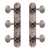 Golden Age Restoration Tuners for Solid Peghead Guitar with Scallop-end, Relic Nickel, Metal Knobs