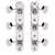 Golden Age Restoration Tuners for Solid Peghead Guitar with Scallop-end, Bright Nickel, Metal knobs