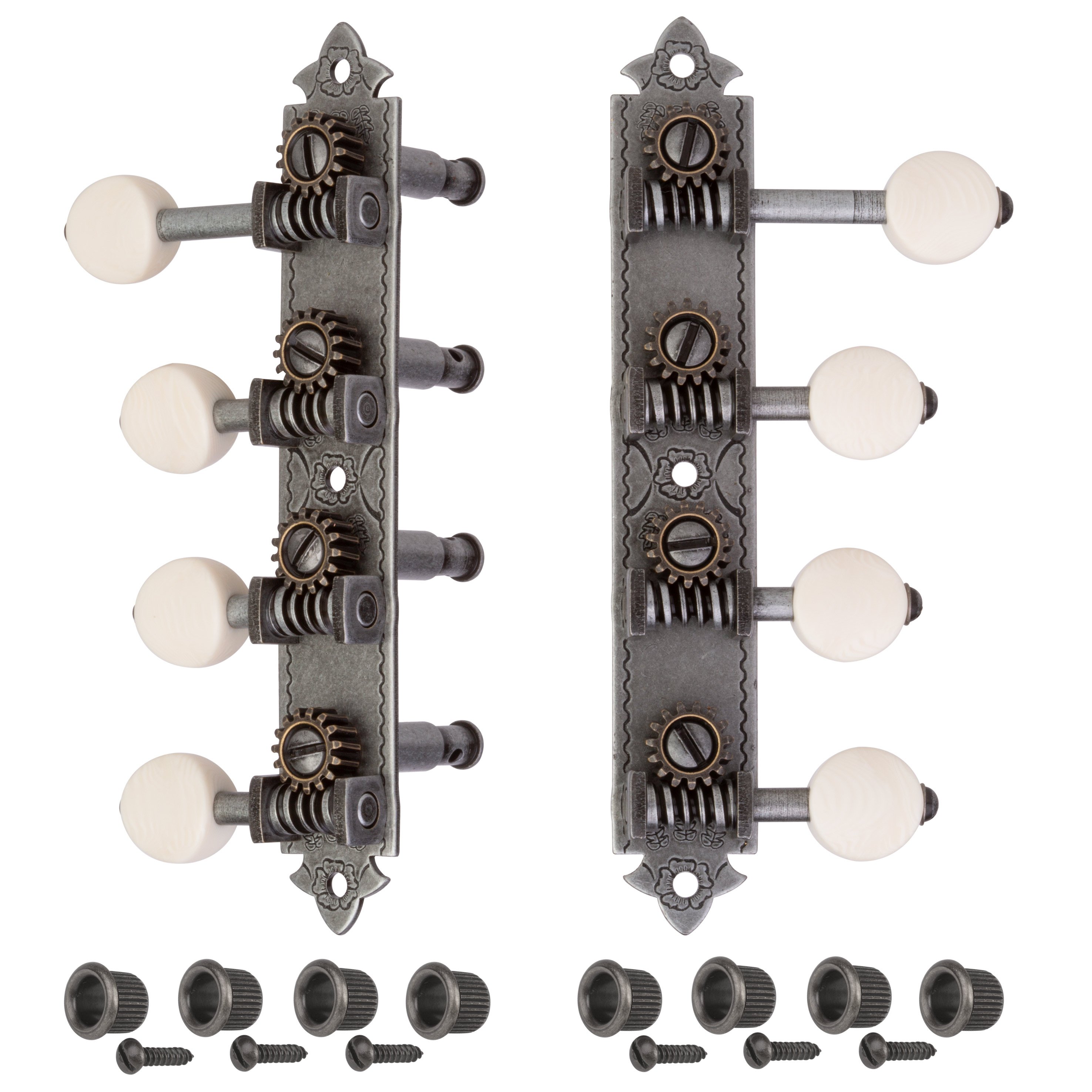 Golden Age F-style Mandolin Tuners, Relic nickel with ivoroid knobs Golden Age F-style Mandolin Tuners, Relic nickel with ivoroid knobs