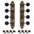 Golden Age A-style Mandolin Tuners, Relic brass with black knobs
