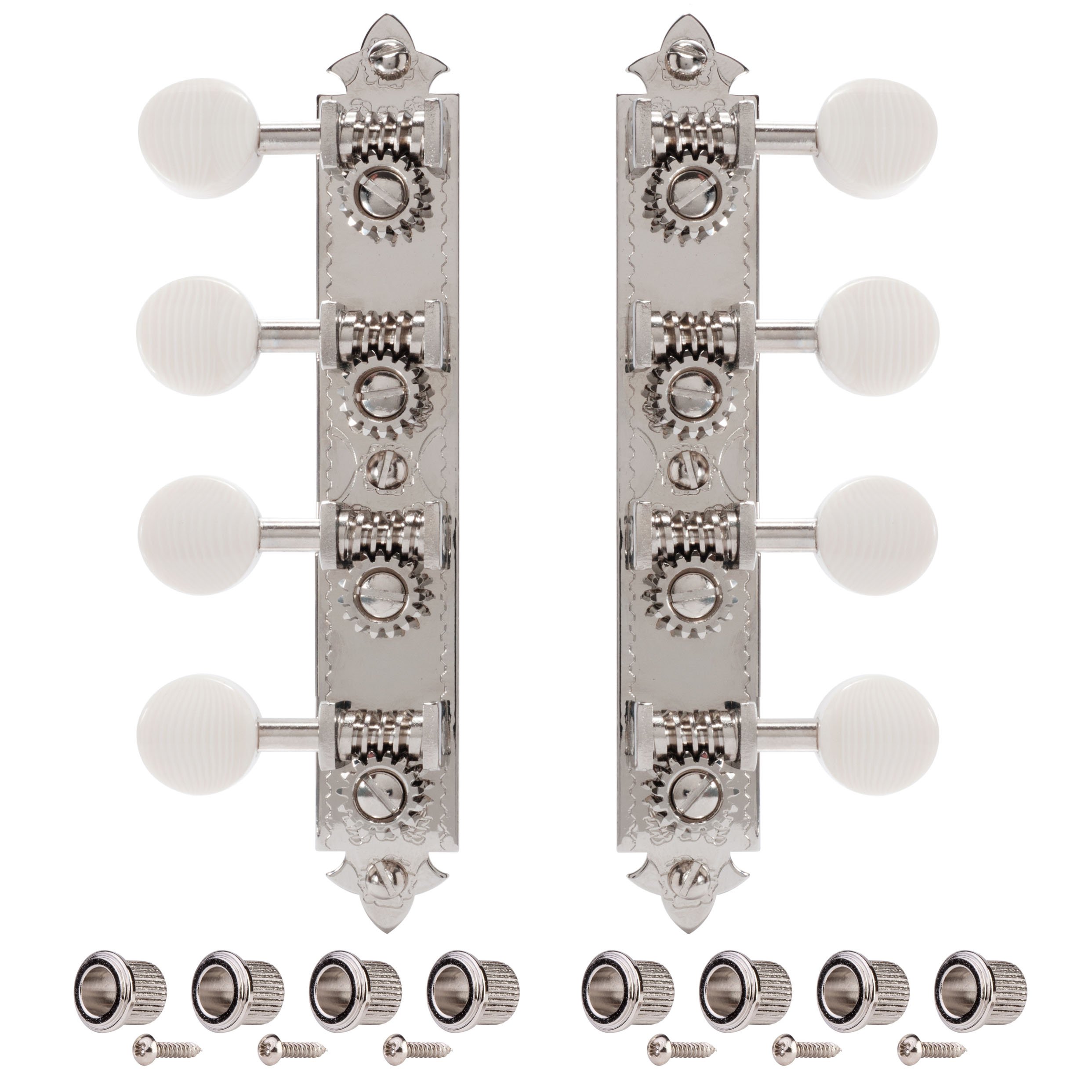Golden Age A-style Mandolin Tuners, Bright nickel with ivoroid knobs Golden Age A-style Mandolin Tuners, Bright nickel with ivoroid knobs