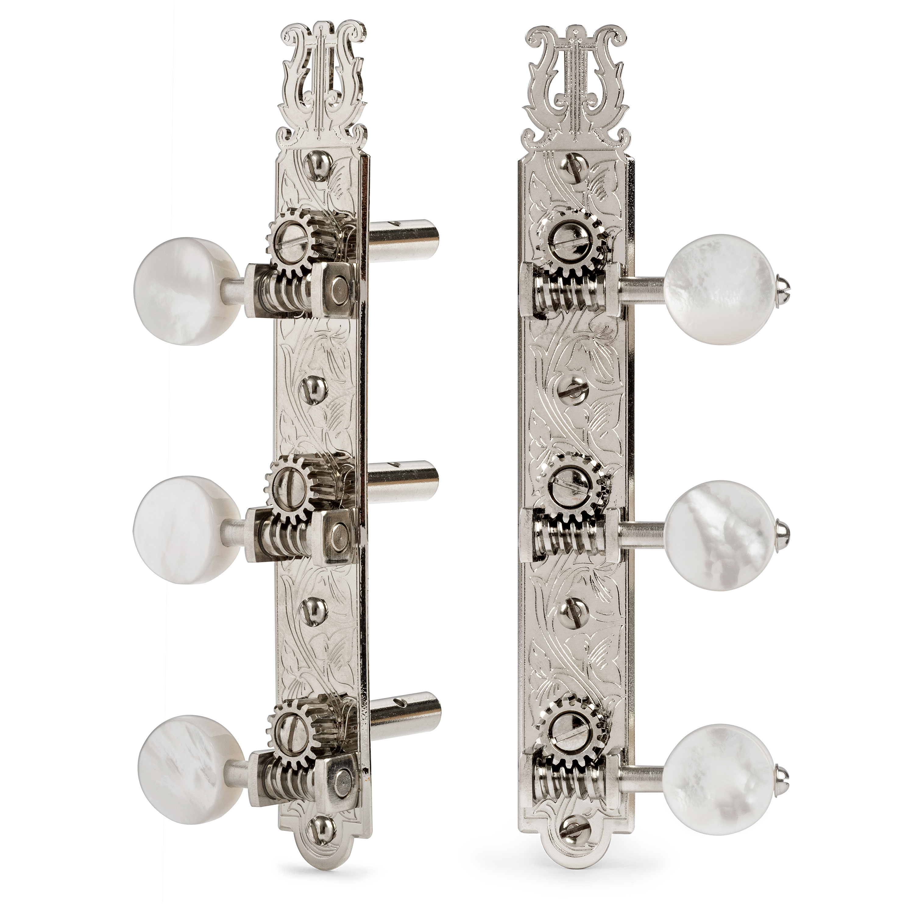 Golden Age 1919 Restoration Guitar Tuners with Mother of Pearl Knobs for Slotted Pegheads