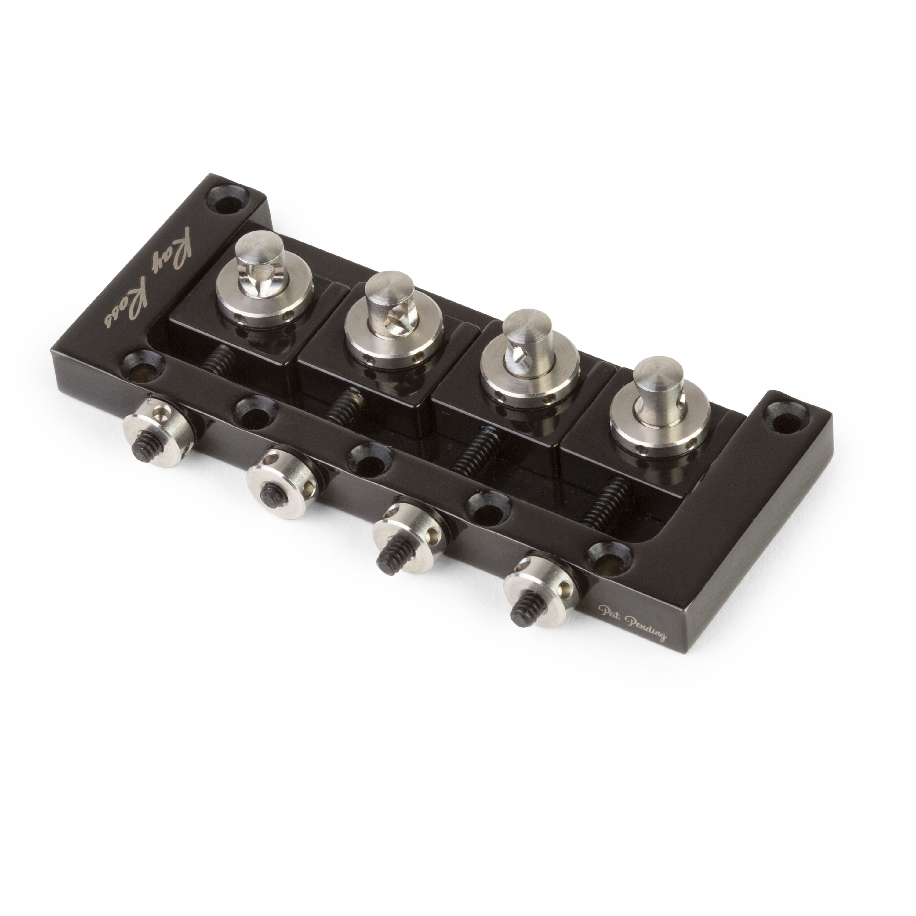 Ray Ross 4-String Saddle-Less Bass Bridge, Black Ray Ross 4-String Saddle-Less Bass Bridge, Black