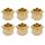 3/8" Conversion Tuner Bushing, Hex, gold, set of 6