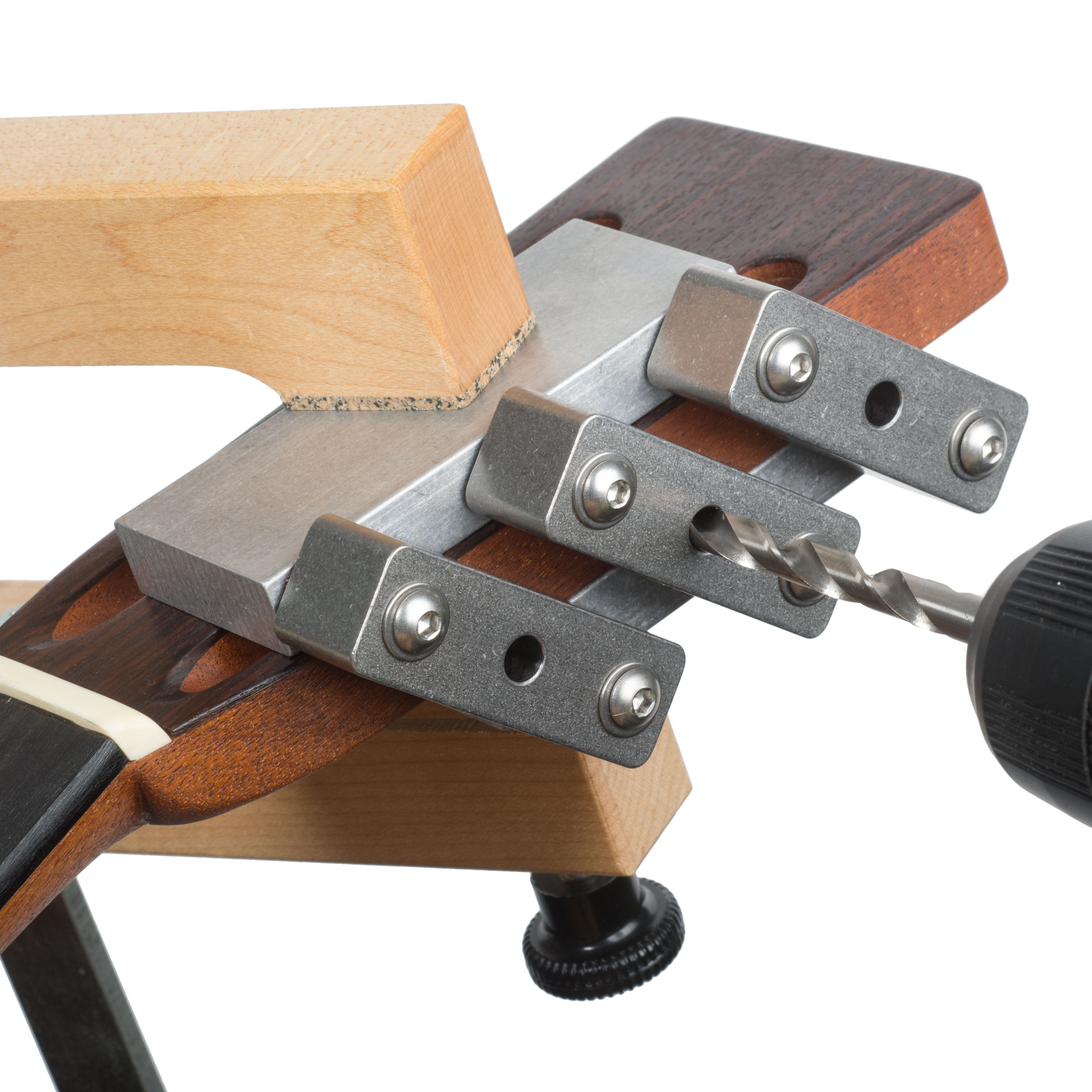 Guitar Tuner Drill Jig for Slotted Headstocks StewMac