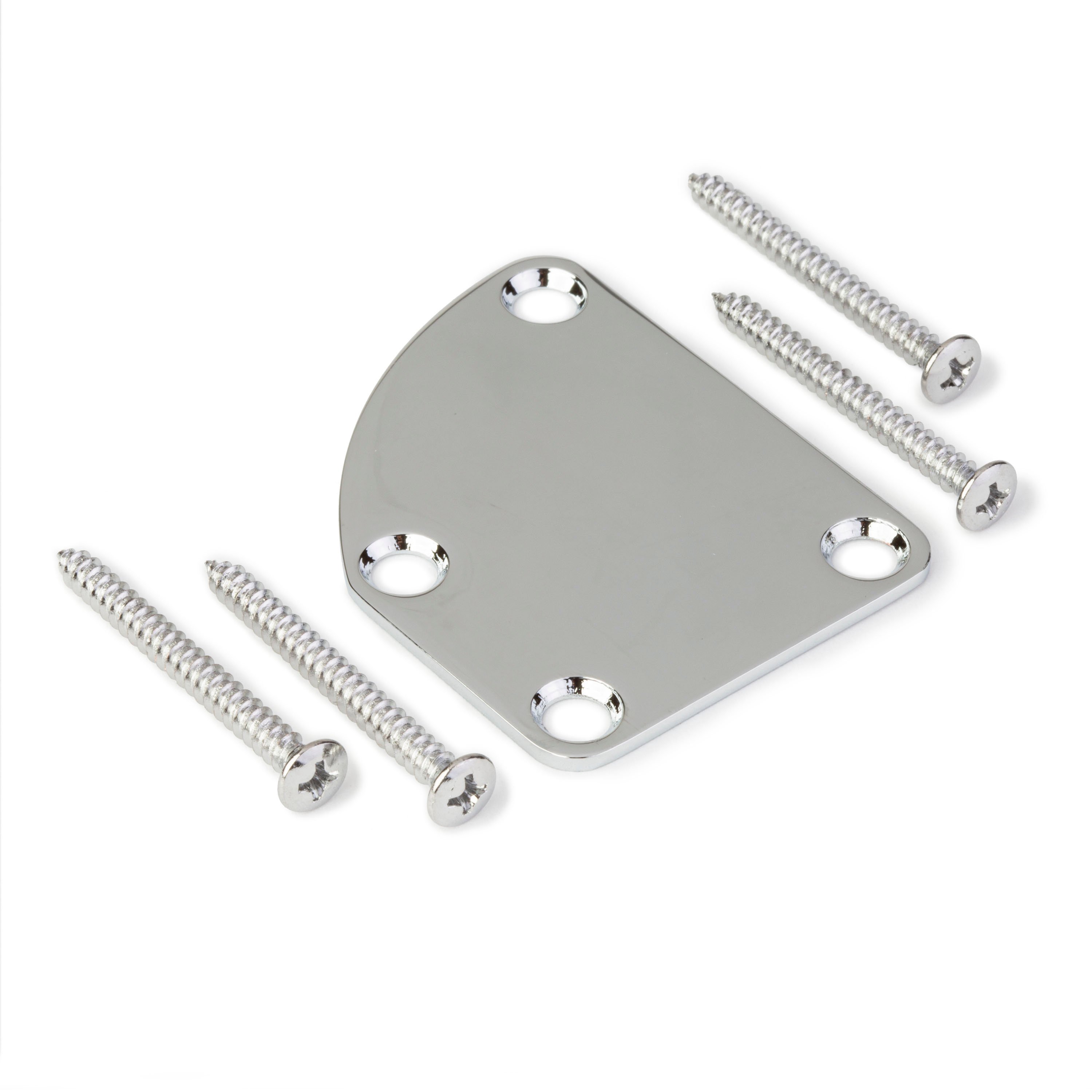 Contoured Neck Mounting Plate, Chrome, with screws
