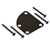 Contoured Neck Mounting Plate, Black, with screws