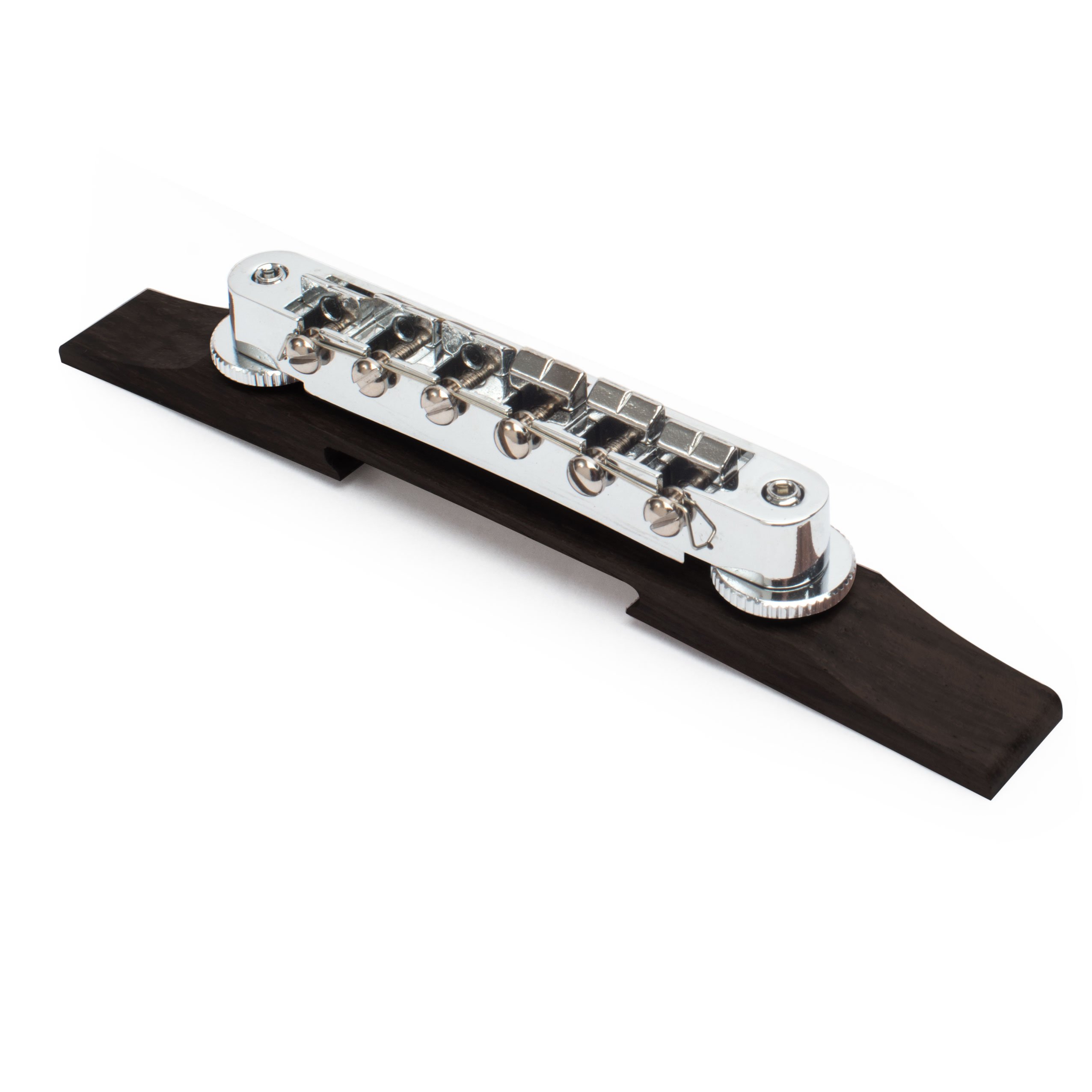 Tune-o-matic Bridge For Archtop Guitar,  Chrome on Ebony Tune-o-matic Bridge For Archtop Guitar,  Chrome on Ebony