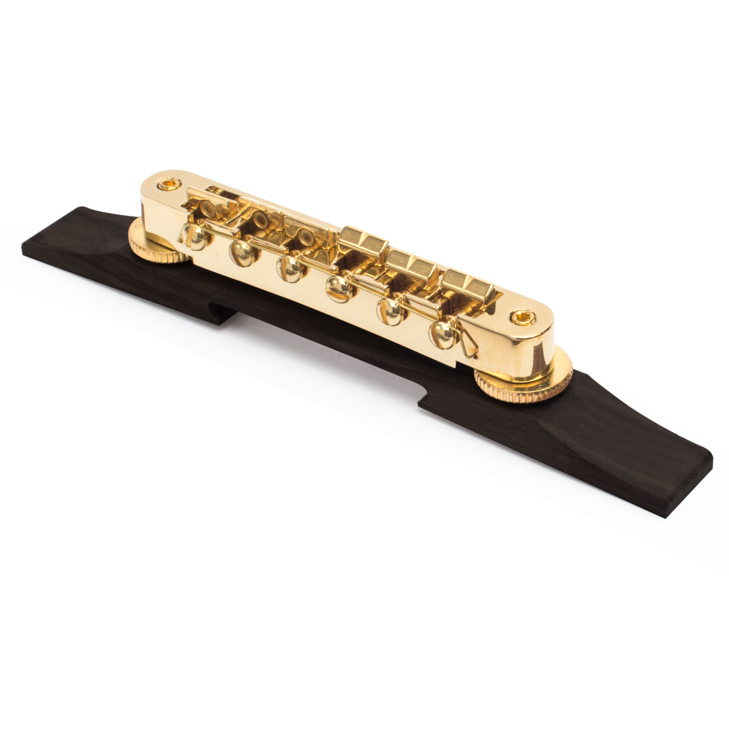 Tune-o-matic Bridge For Archtop Guitar,  Gold on Ebony Tune-o-matic Bridge For Archtop Guitar,  Gold on Ebony