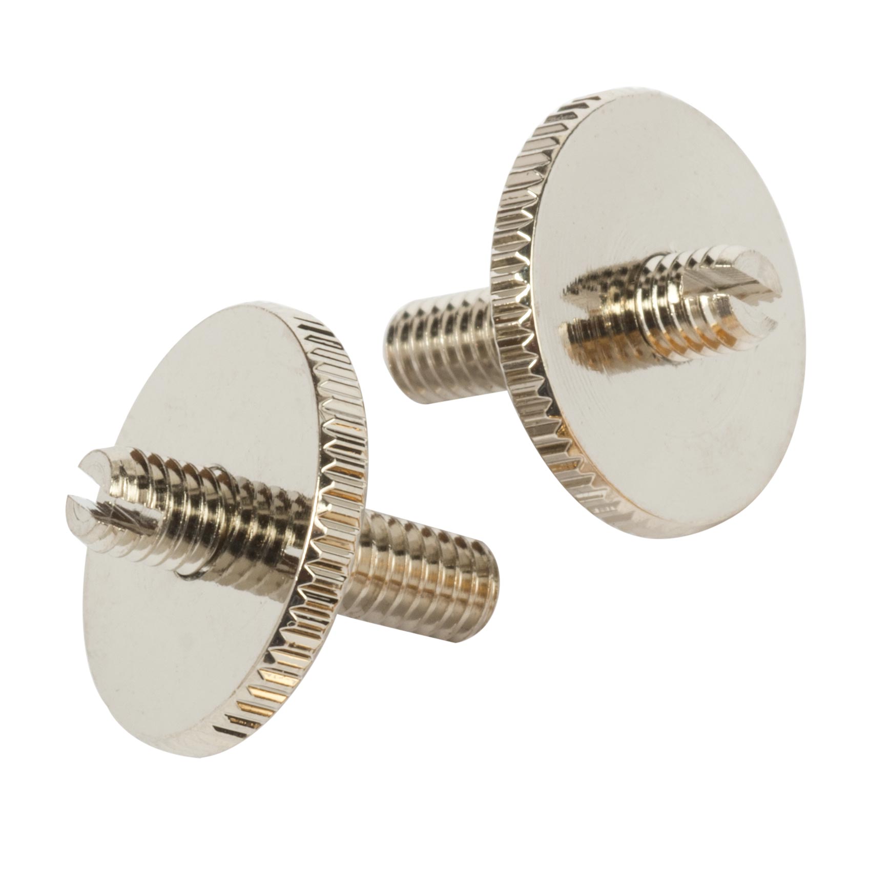 Archtop Bridge Post and Thumbwheel Set, Nickel, set of 2 Archtop Bridge Post and Thumbwheel Set, Nickel, set of 2