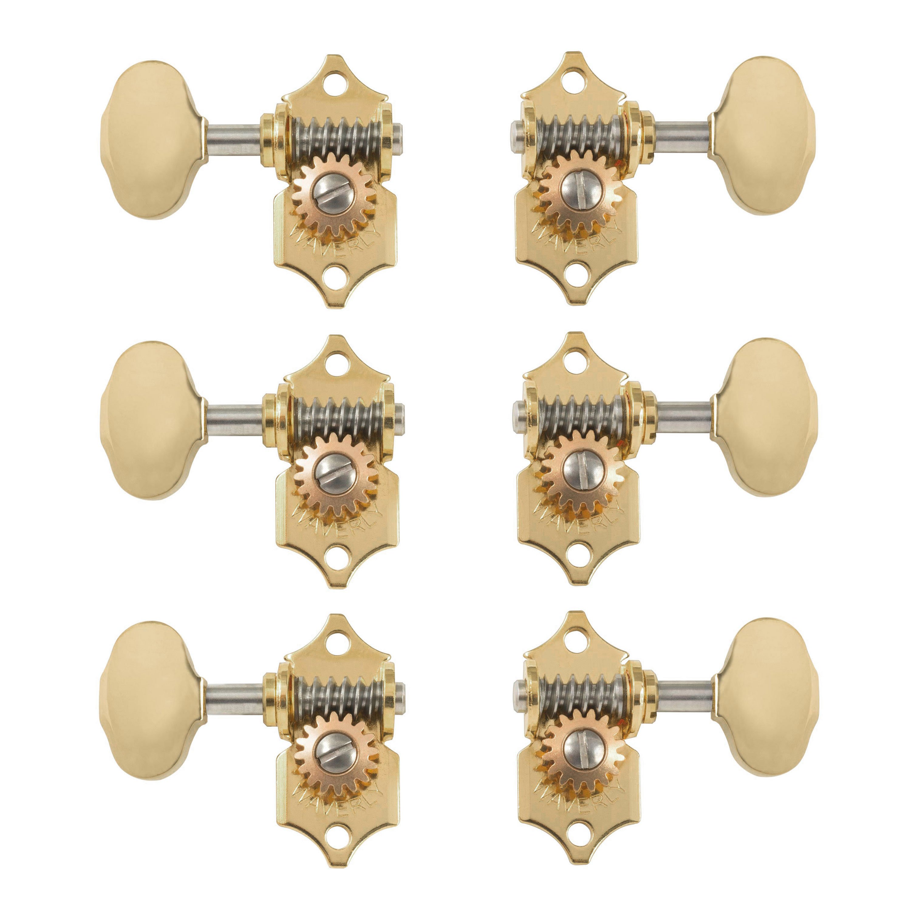 Waverly Guitar Tuners with Butterbean Knobs for Solid Pegheads