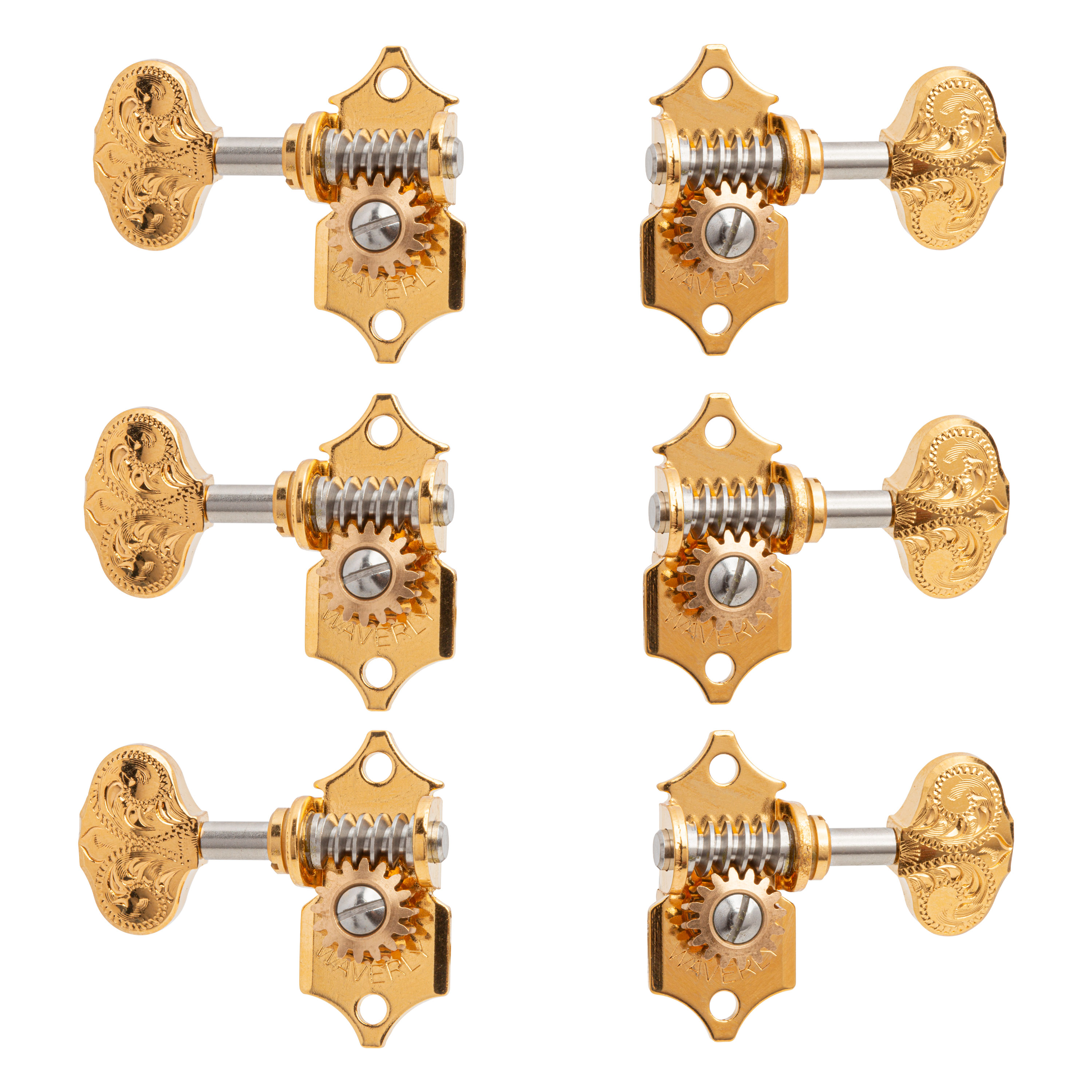 Waverly Guitar Tuners with Engraved Knobs for Solid Pegheads