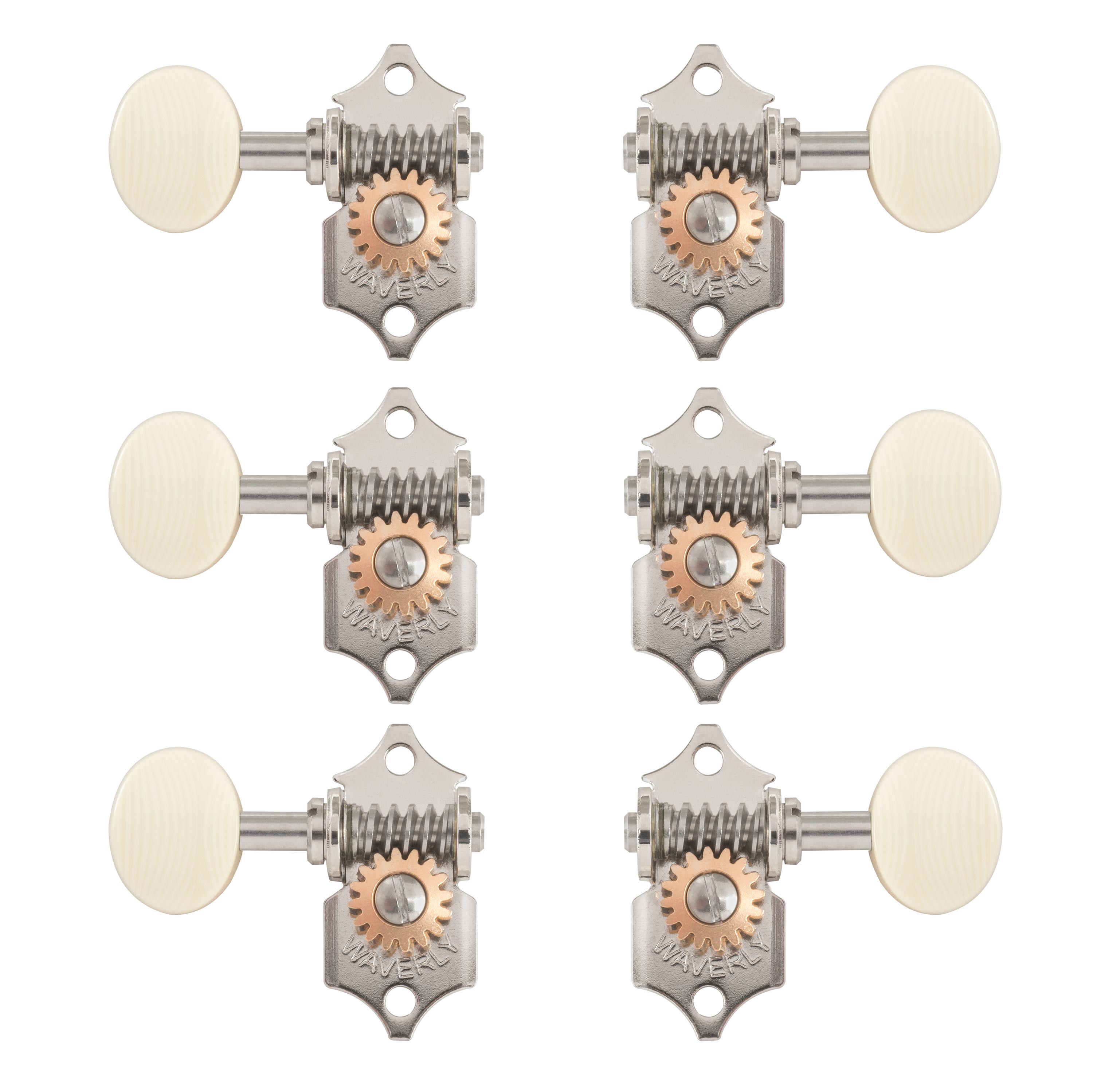 Waverly Guitar Tuners with Ivoroid Knobs for Solid Pegheads
